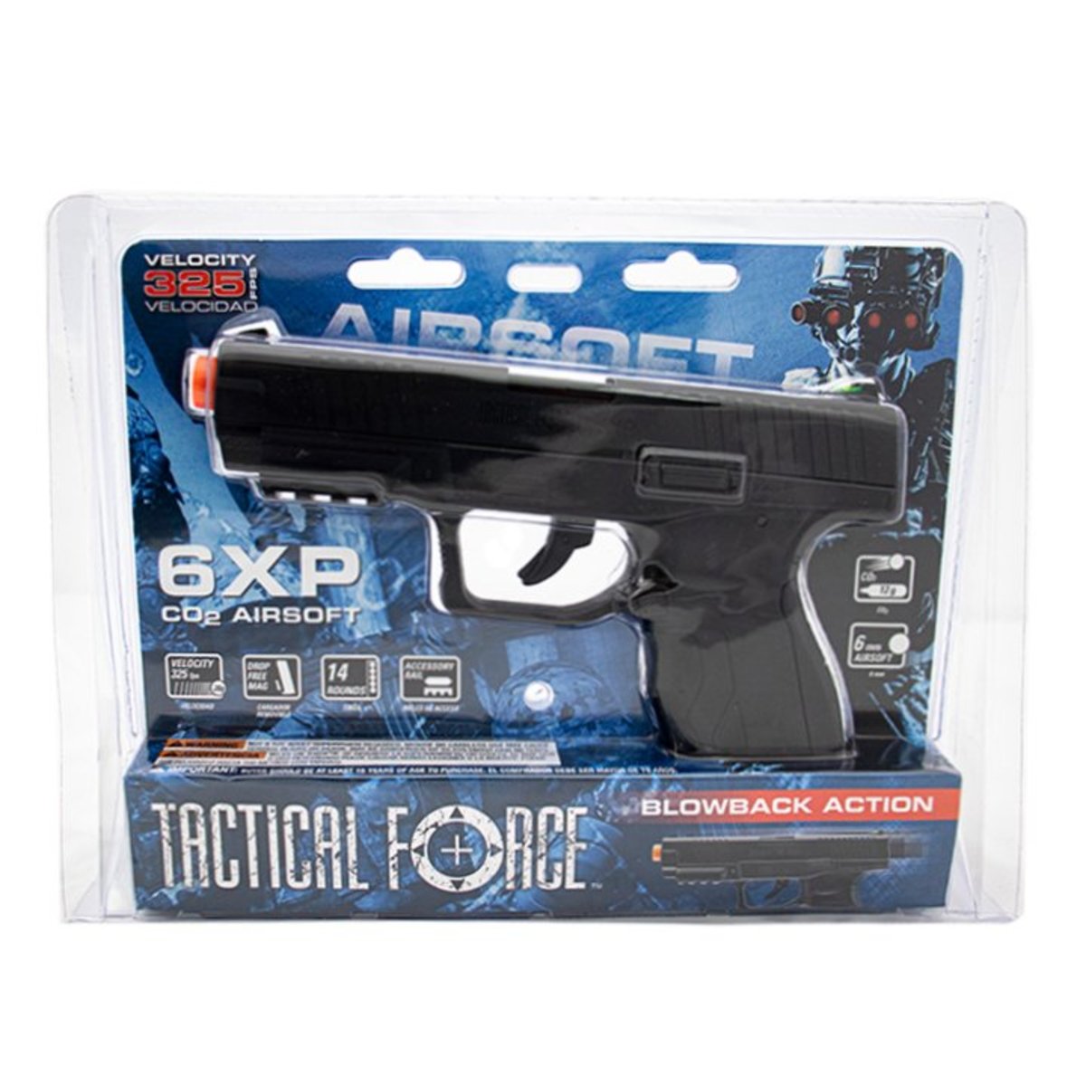 TACTICAL FORCE 6XP 6MM AIRSOFT PISTOL BLACK