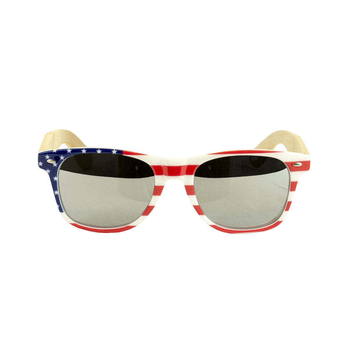 Bamboo Wood Sunglasses, American Flag
