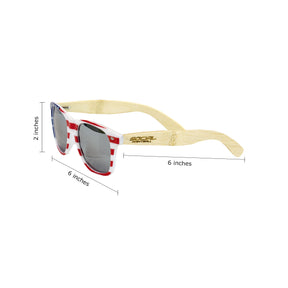 Bamboo Wood Sunglasses, American Flag