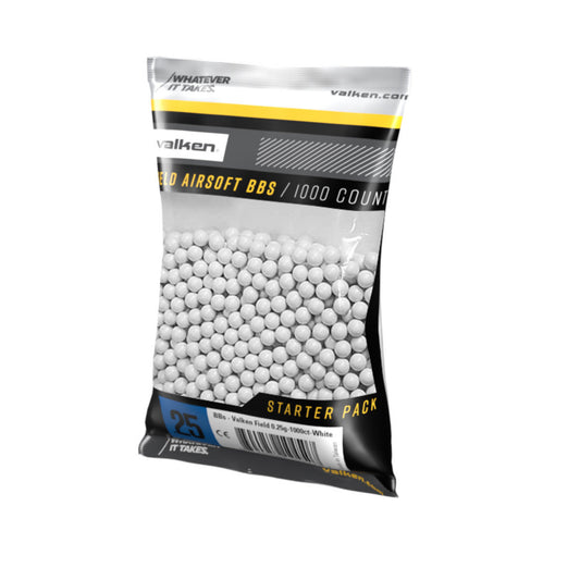 Valken Field 0.25G 1,000Ct Airsoft Bbs