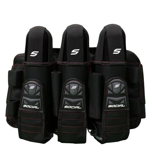 Grit Pod Pack Harness, 3+6 Black Red | Social Paintball Harness