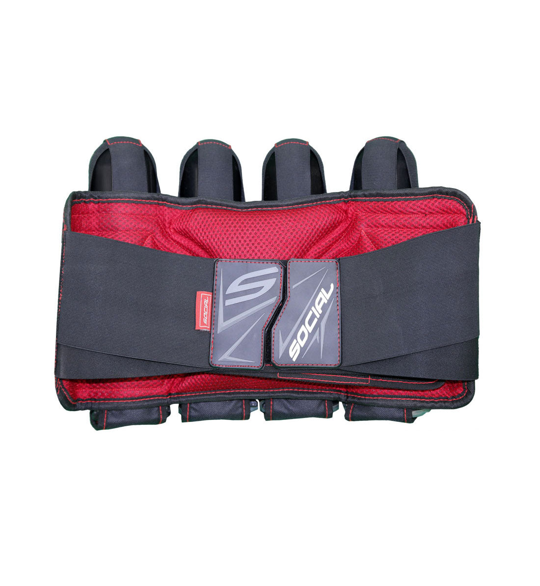 Grit Pod Pack Harness, 4+7 Black Red | Social Paintball Harness