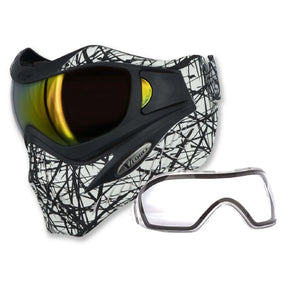 Vforce Grill - Se Webbing Paintball Mask (Includes Two Lenses) - White / Black Splash