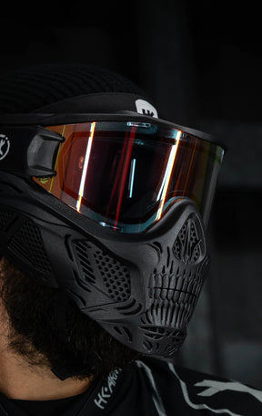 Hstl Skull Goggle "Death" - Black W/ Fire Lens | Paintball Goggle | Mask | Hk Army