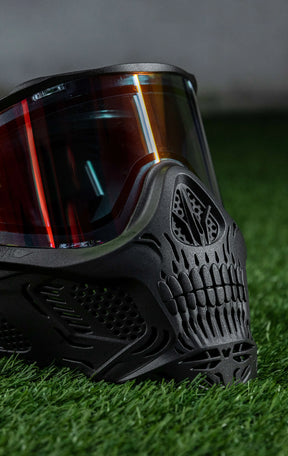 Hstl Skull Goggle "Death" - Black W/ Fire Lens | Paintball Goggle | Mask | Hk Army