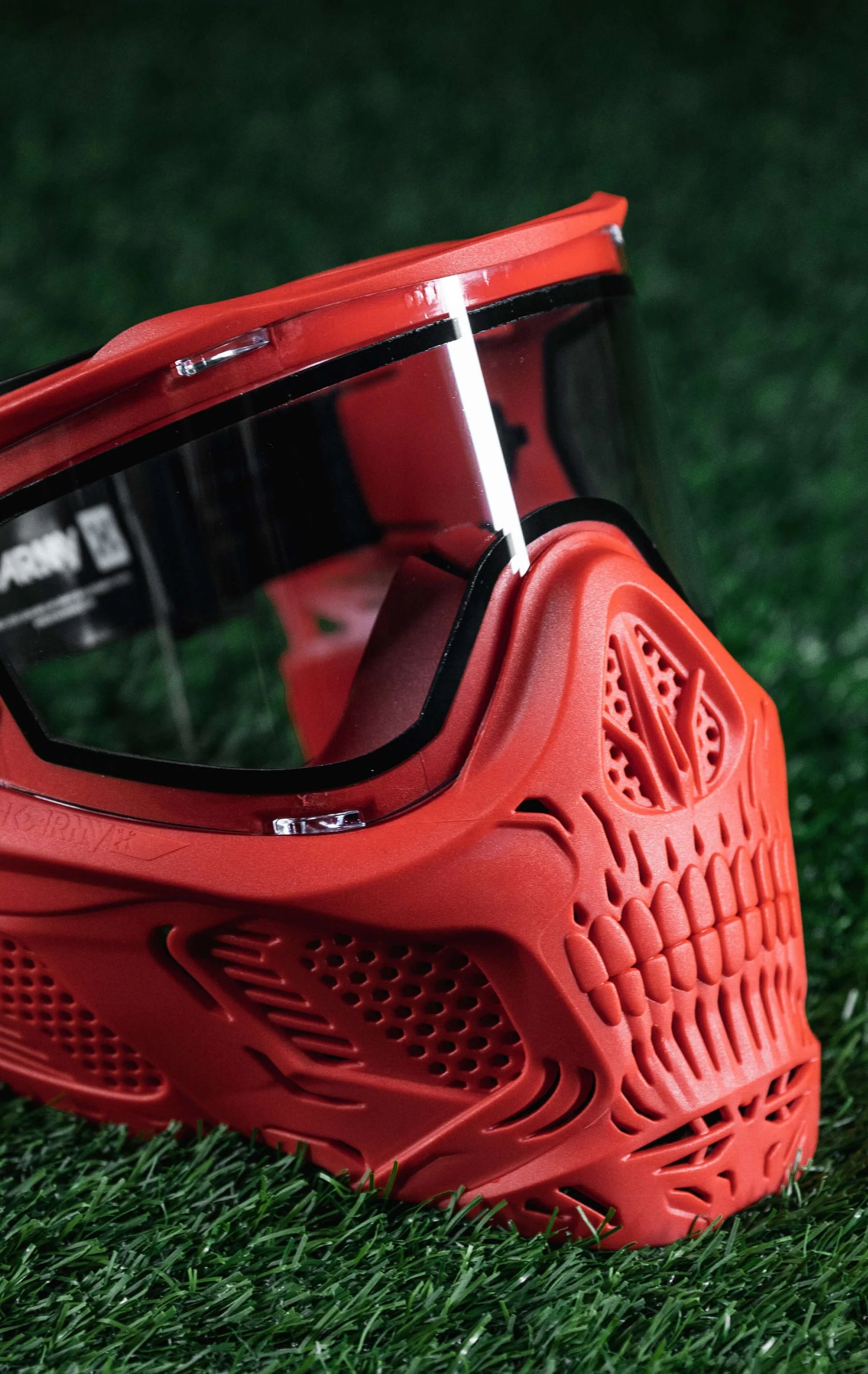 Hstl Skull Goggle - Red W/ Clear Lens | Paintball Goggle | Mask | Hk Army