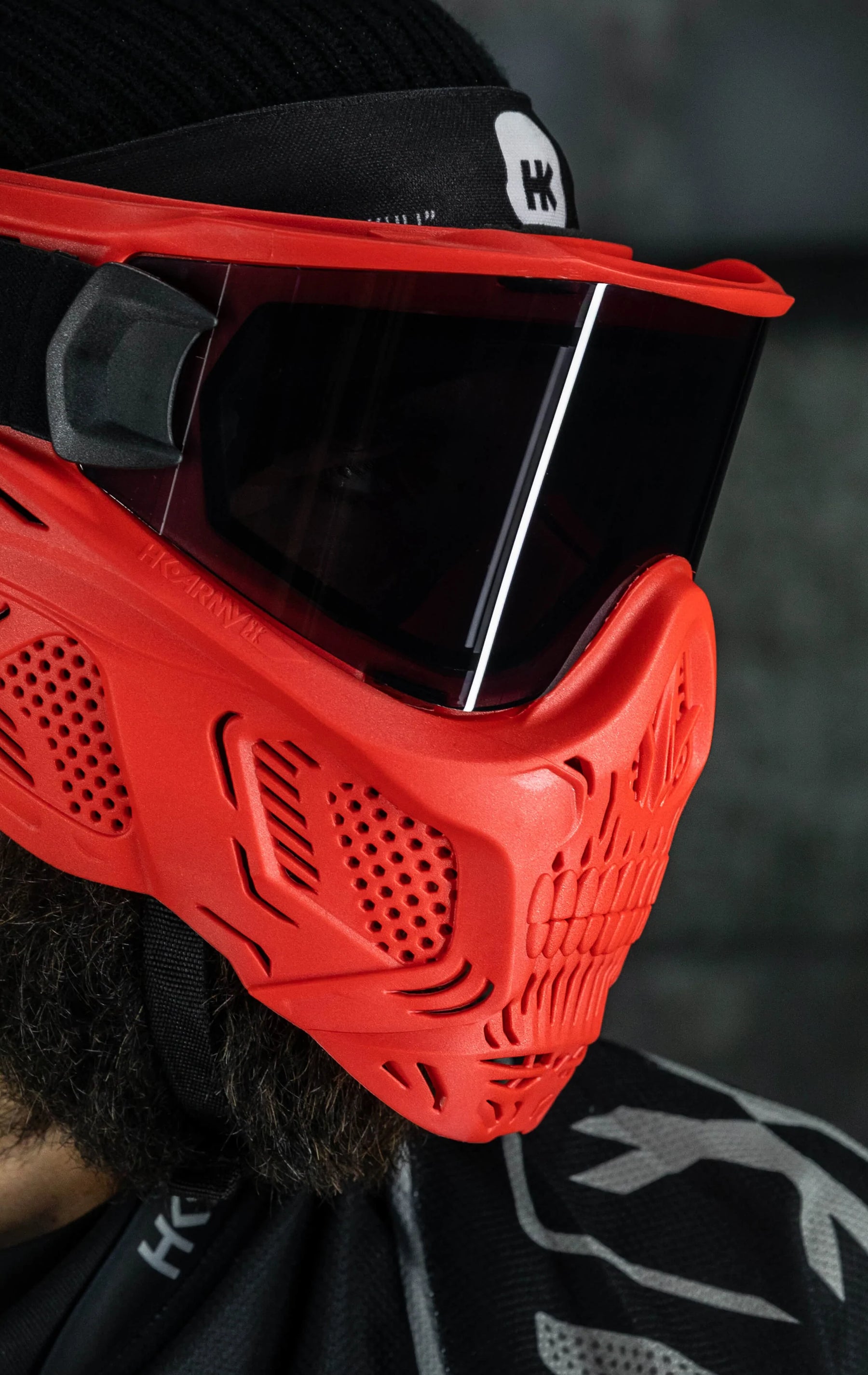Hstl Skull Goggle "Sinner" - Red W/ Smoke Lens | Paintball Goggle | Mask | Hk Army