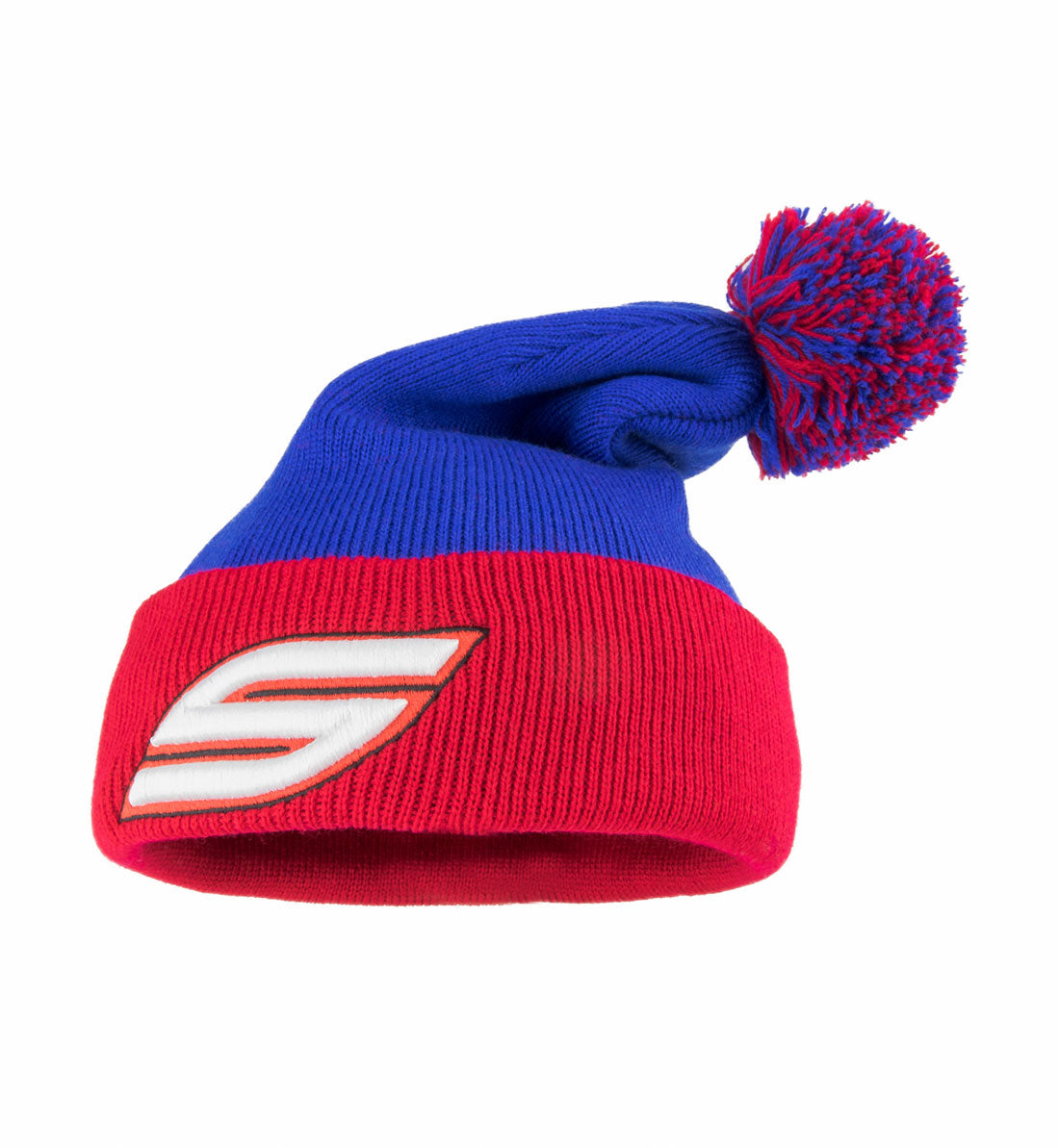 Pom Pom Beanie, Blue Red | Social Paintball Beanies