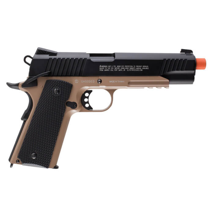 Elite Force 1911 Tac - Black/Dark Earth Brown | Buy Umarex Airsoft Pistols - Image 3