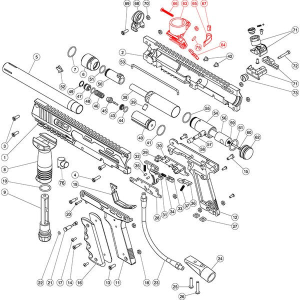 Marker Parts - SW-1 Part# 91 50 Cal Feedneck Assembly