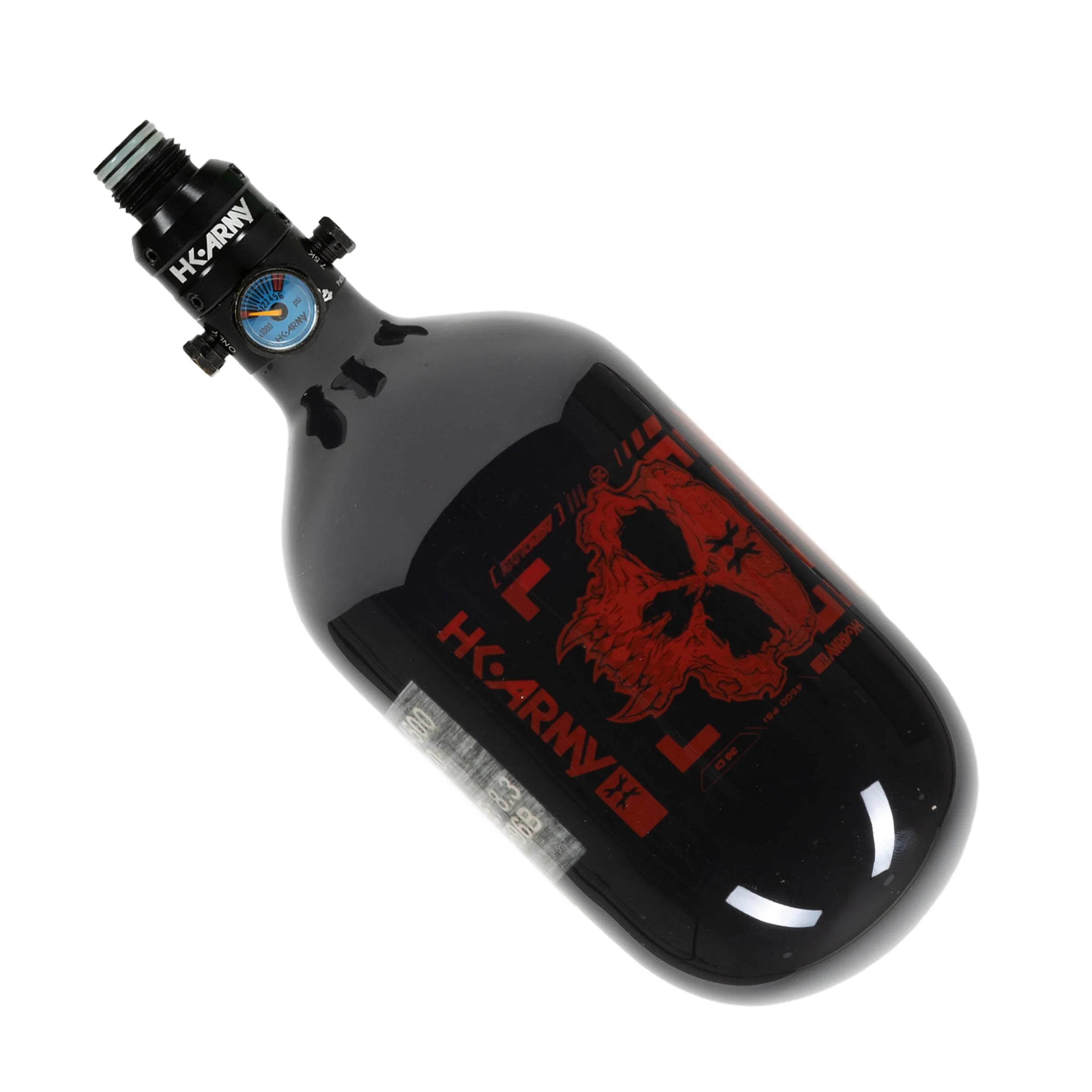 36ci / 4500Psi - Doom - Extra Lite Carbon Fiber Tank - Pro V2 Reg - Black/Red - Image 3