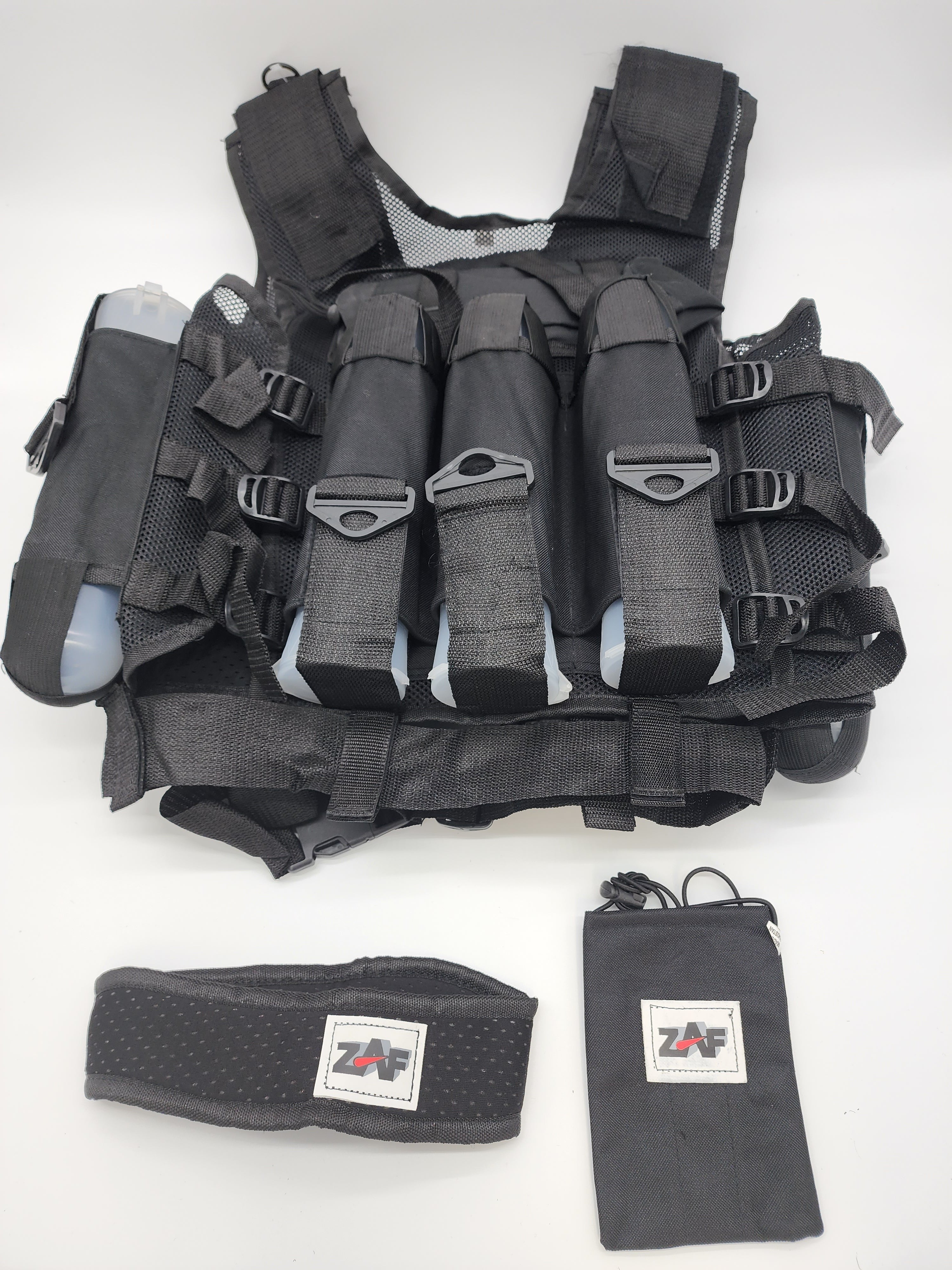 9 Pod Harness / Tactical Vest combo | w/ barrel Sleeve + Neck protector | Fully Adjustable Fit | Black - Image 2