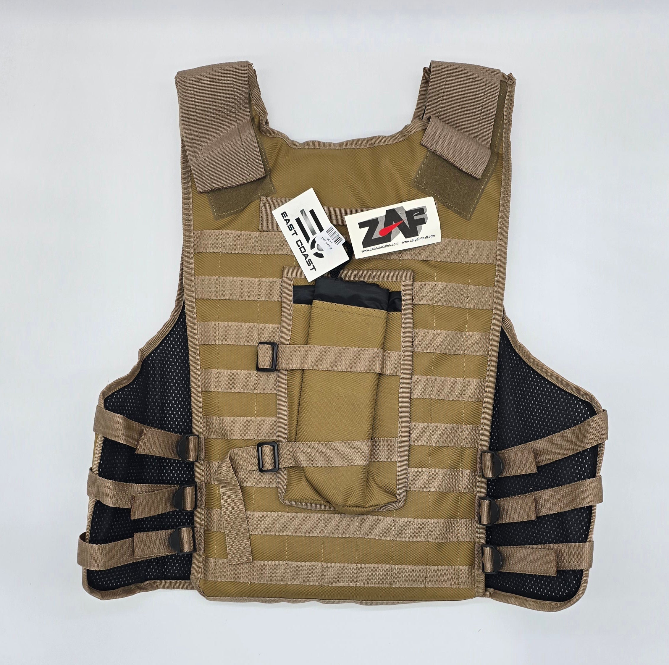 East Coast 4+ Mag Airsoft Vest | Fully Adjustable | Color: Tan - Image 2