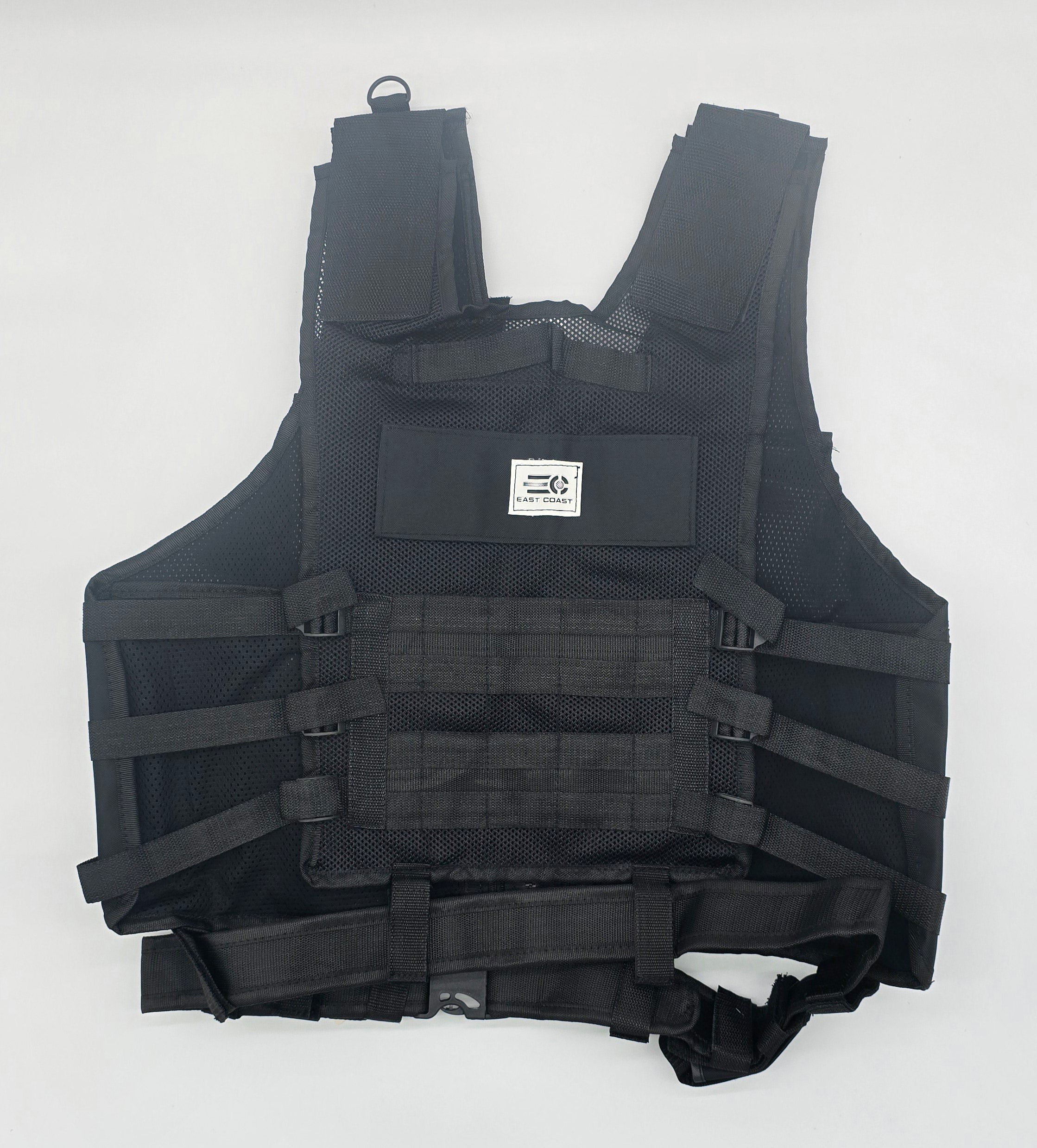 Tactical Airsoft Vest | w/ Pistol Holster | Fully Adjustable | Color: Black | East Coast - Image 3