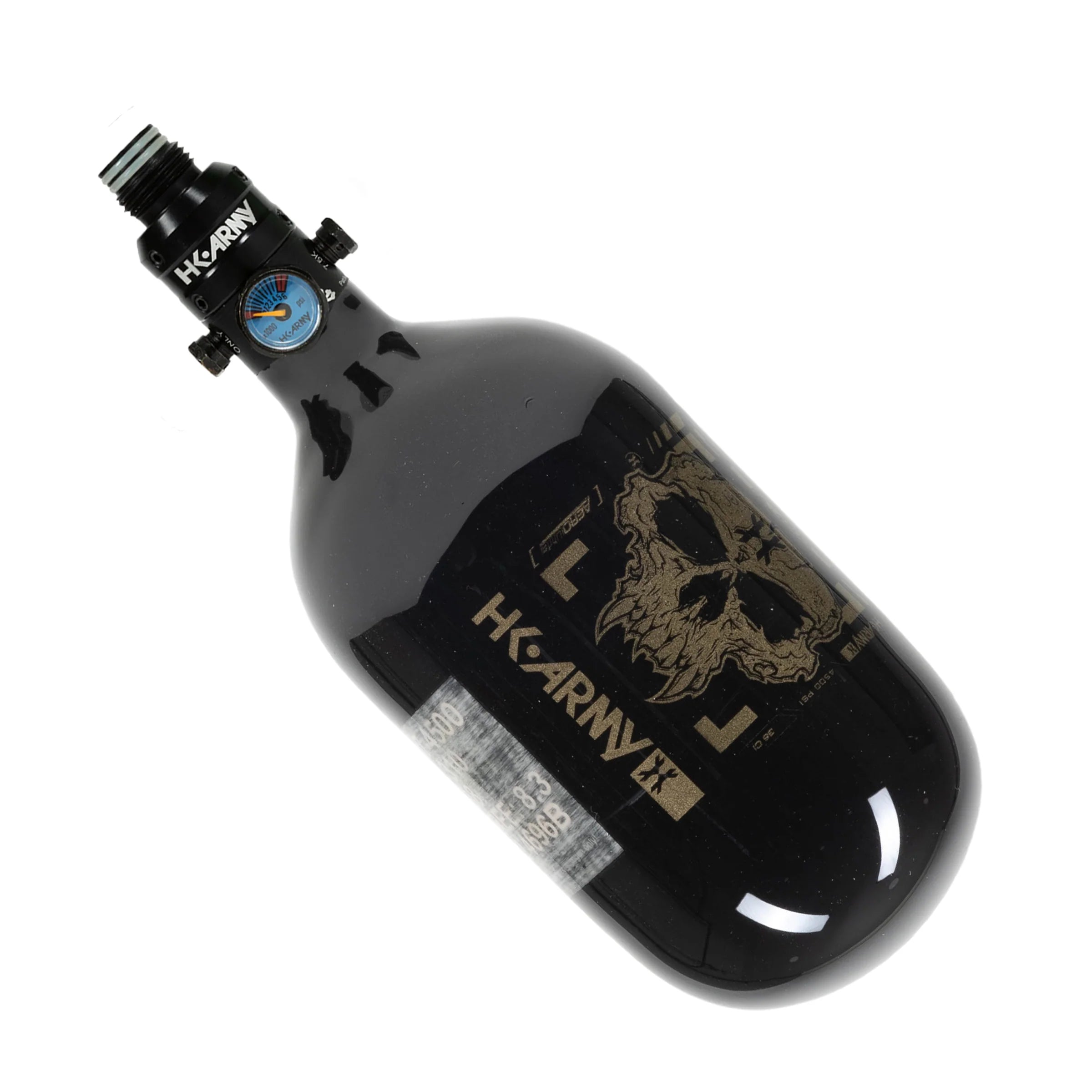 36ci / 4500Psi - Doom - Extra Lite Carbon Fiber Tank - Pro V2 Reg - Black/Gold - Image 4