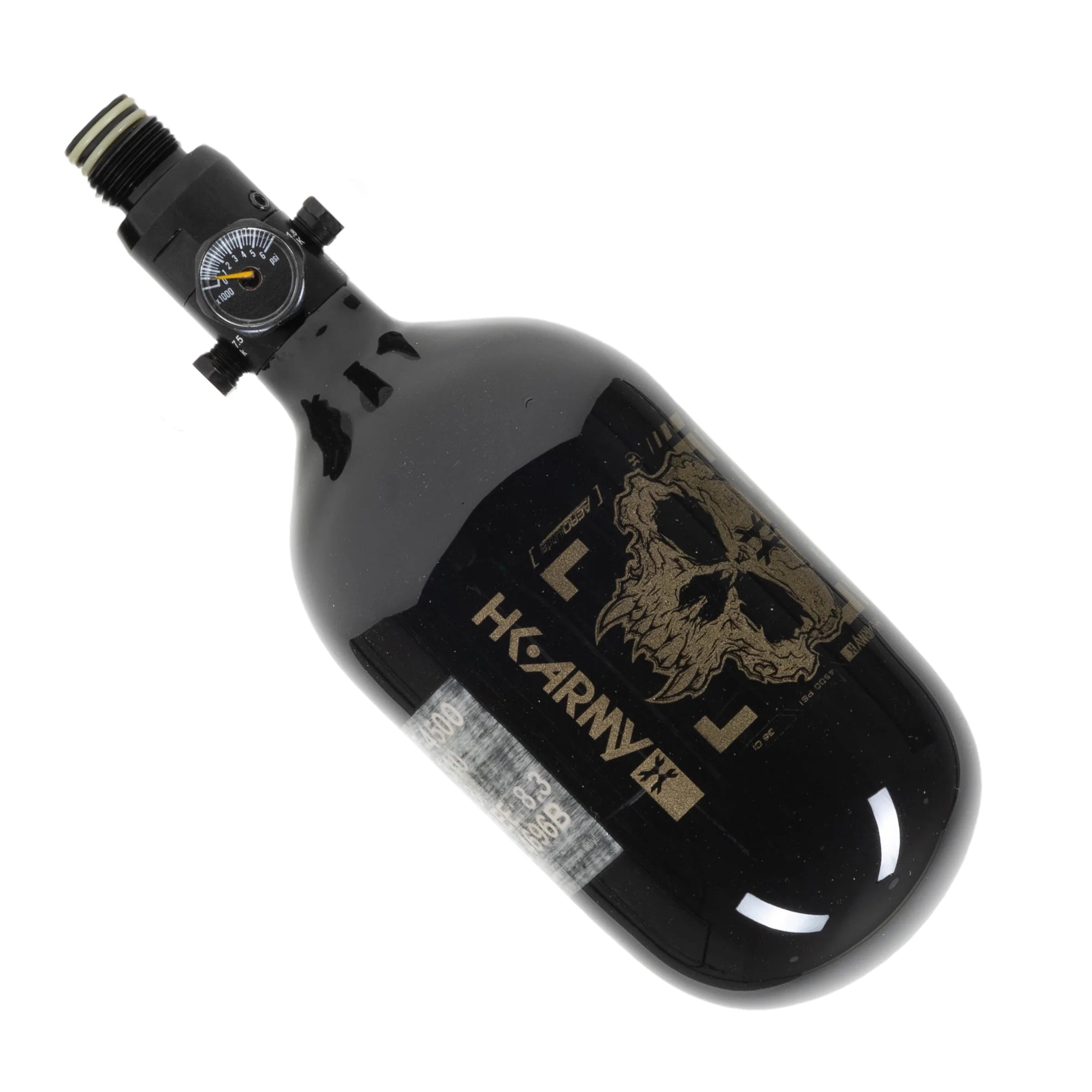 36ci / 4500Psi - Doom - Extra Lite Carbon Fiber Tank - Standard Reg - Black/Gold - Image 2