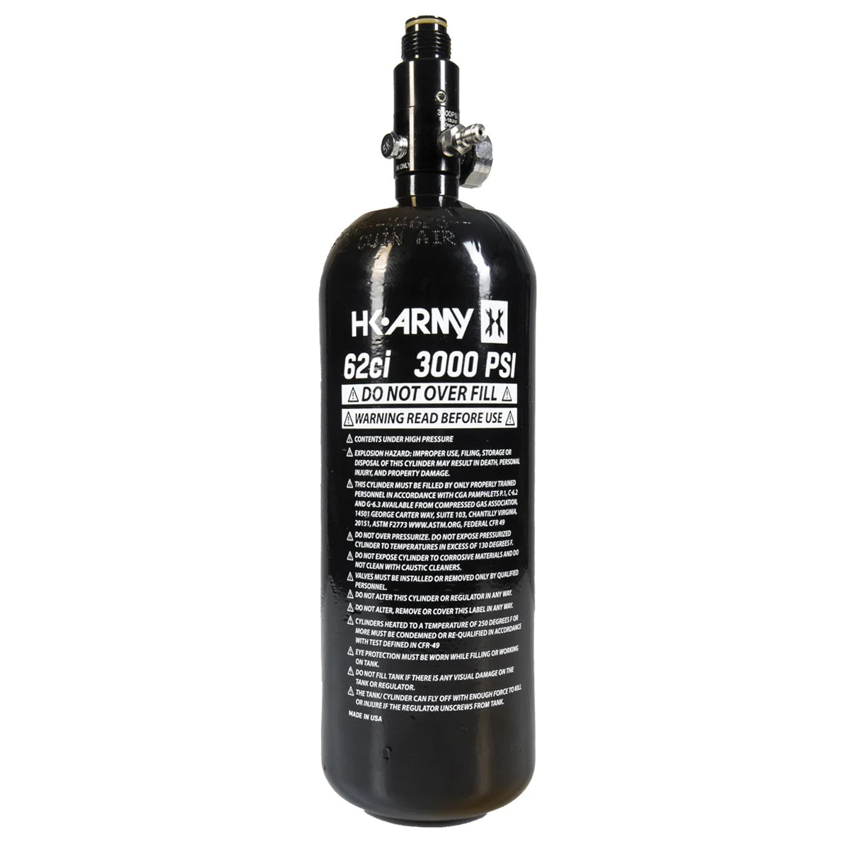 62Ci 3000Psi - Aluminum Paintball Compressed Air Tank - HK Army - Image 3