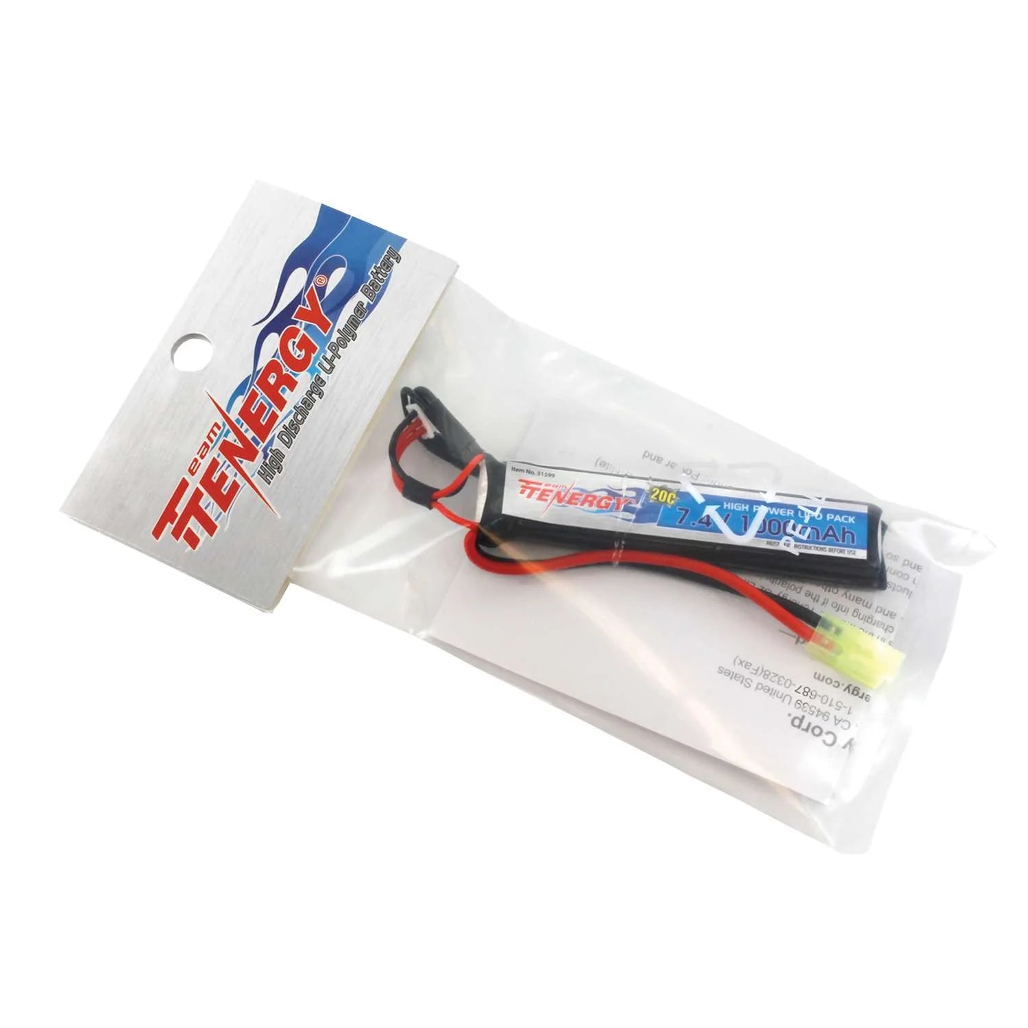 Tenergy 7.4V 1000Mah Battery | Airsoft Battery - Image 2