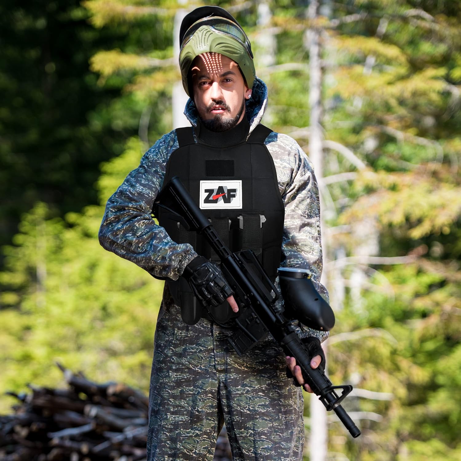 East Coast 3 Pod | Padded Paintball Chest Protector | Attached Neck Protector | Black - Image 7