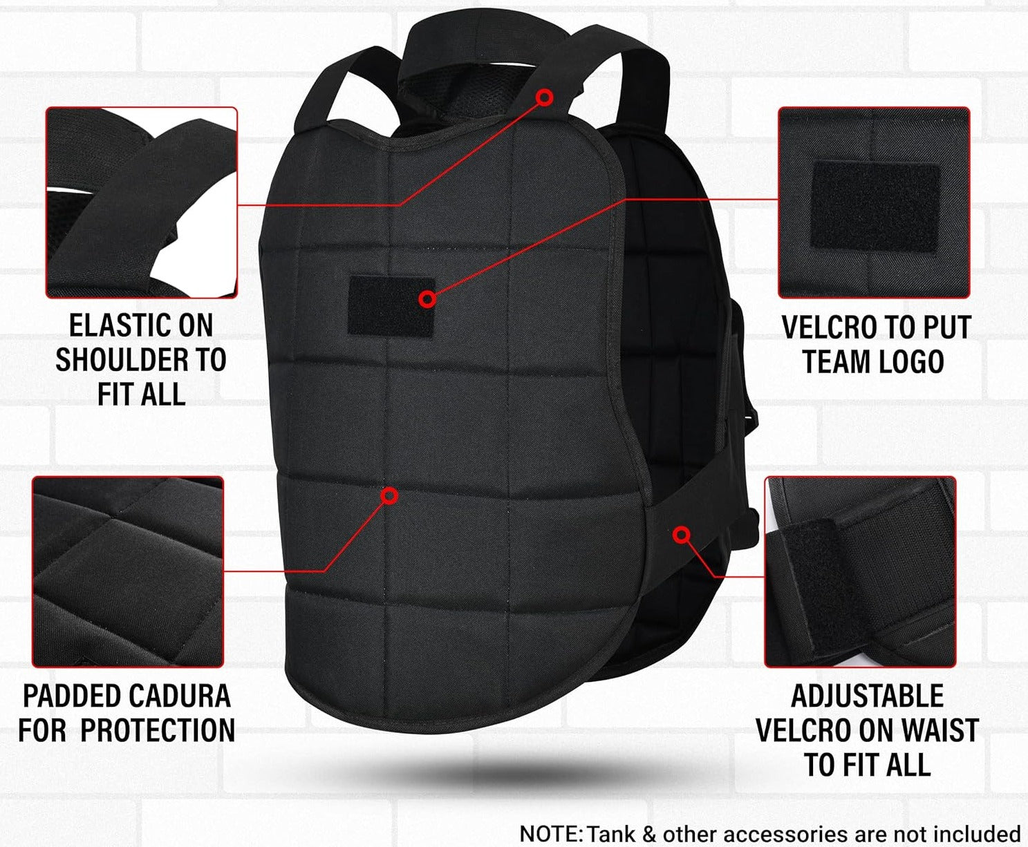 East Coast 3 Pod | Padded Paintball Chest Protector | Attached Neck Protector | Black - Image 4