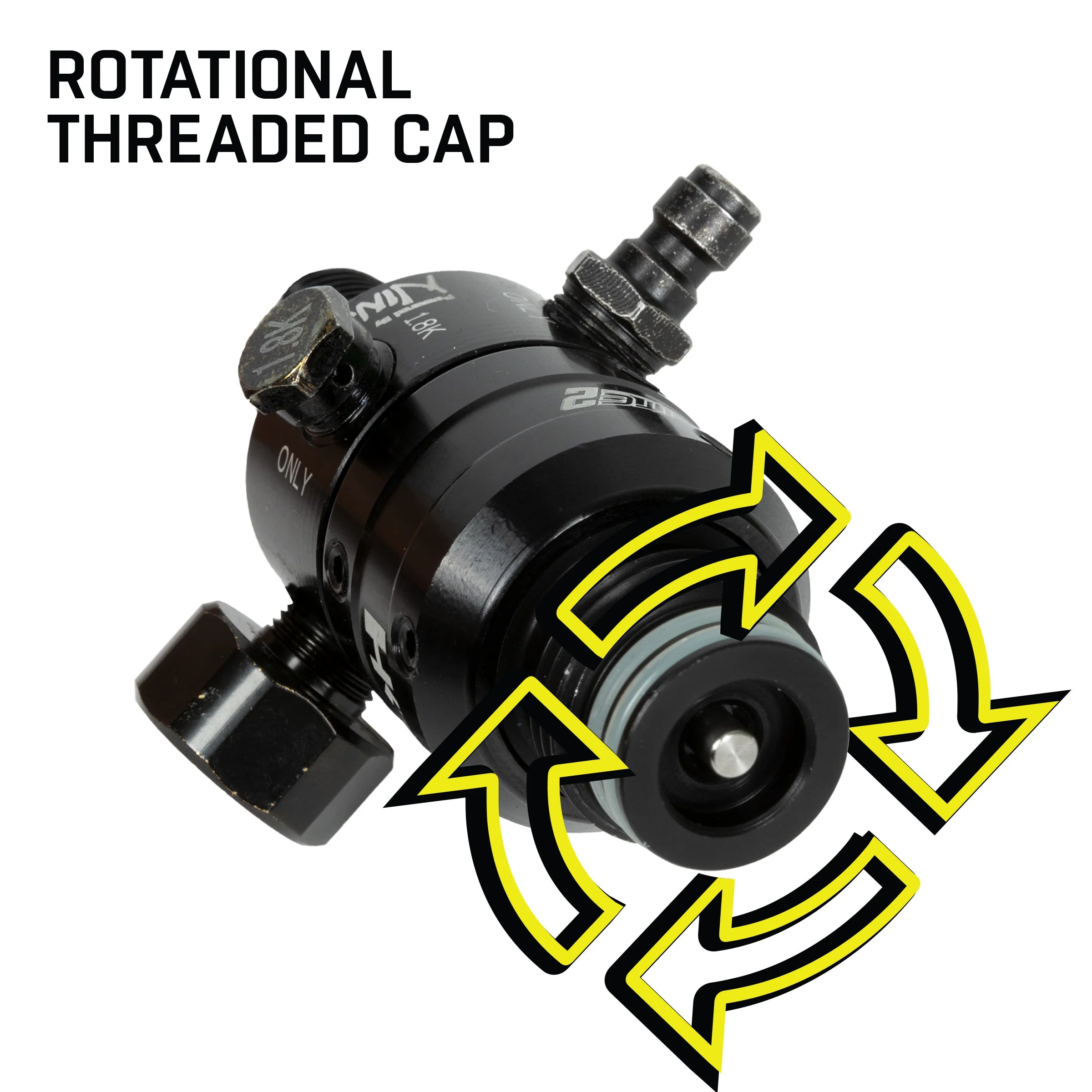 36ci / 4500Psi - Doom - Extra Lite Carbon Fiber Tank - Pro V2 Reg - Black/Gold - Image 2
