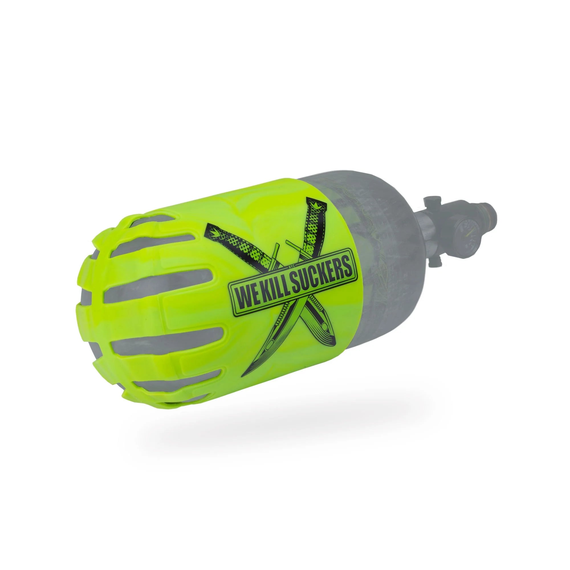 Bunkerkings - Knuckle Butt Paintball Air Tank Cover - WKS Knife - Lime - Image 2