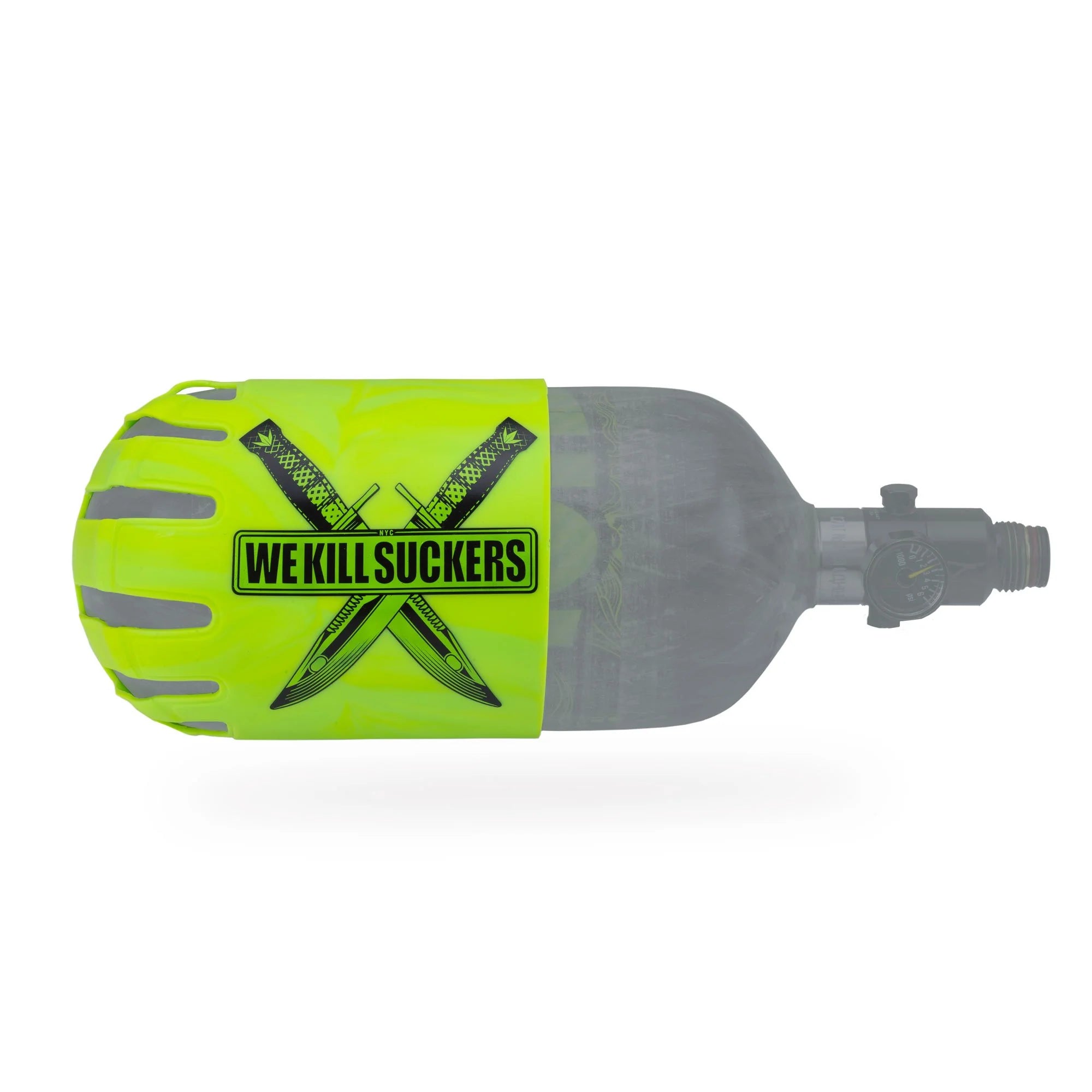 Bunkerkings - Knuckle Butt Paintball Air Tank Cover - WKS Knife - Lime - Image 3