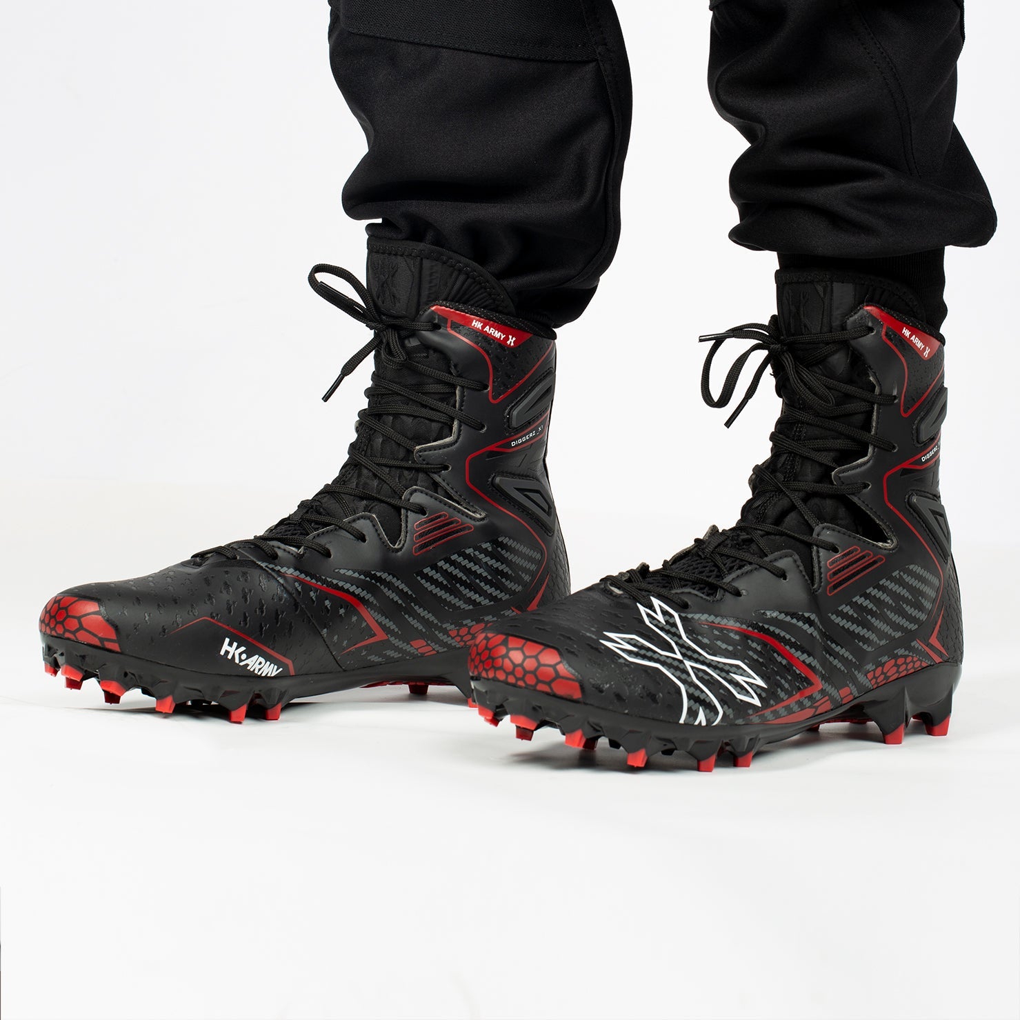 Diggerz_X 1.5 Hightop Cleats - Black/Red - Image 2