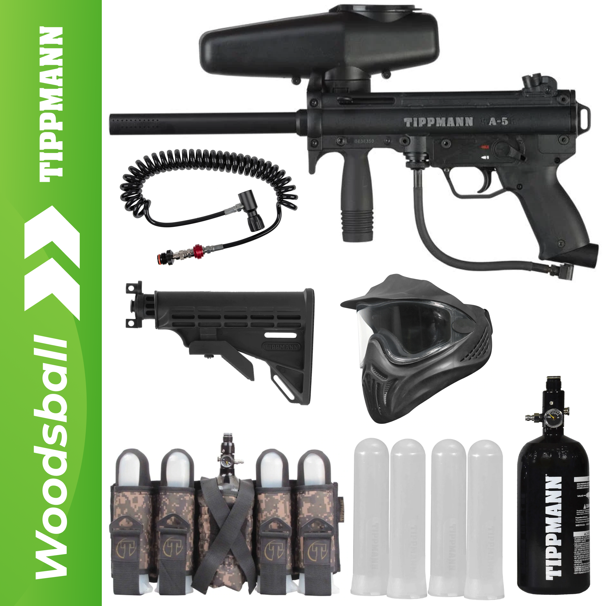 Tippmann A-5 Paintball Marker Package