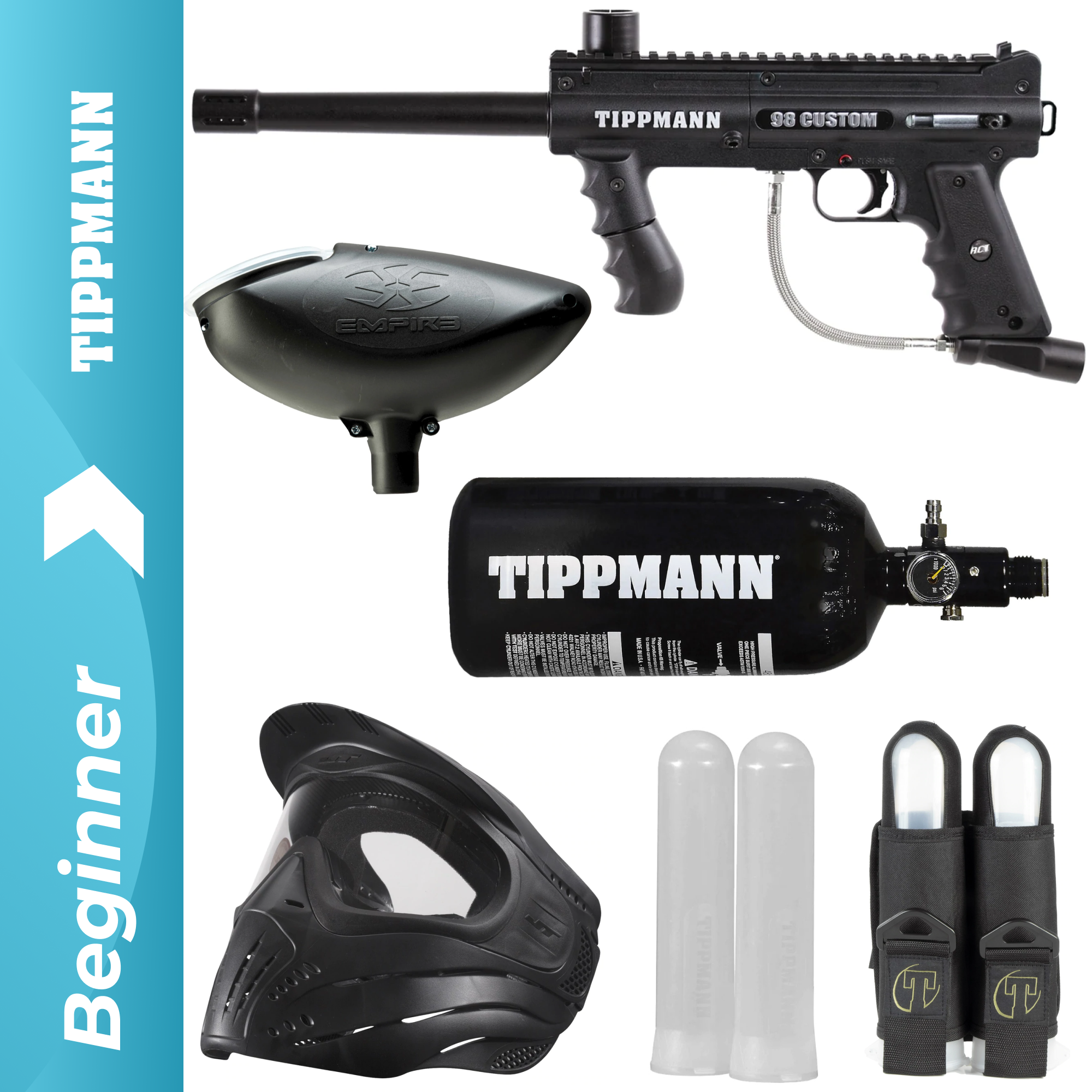 Tippmann 98 Custom Ps Act Basic Paintball Marker Package