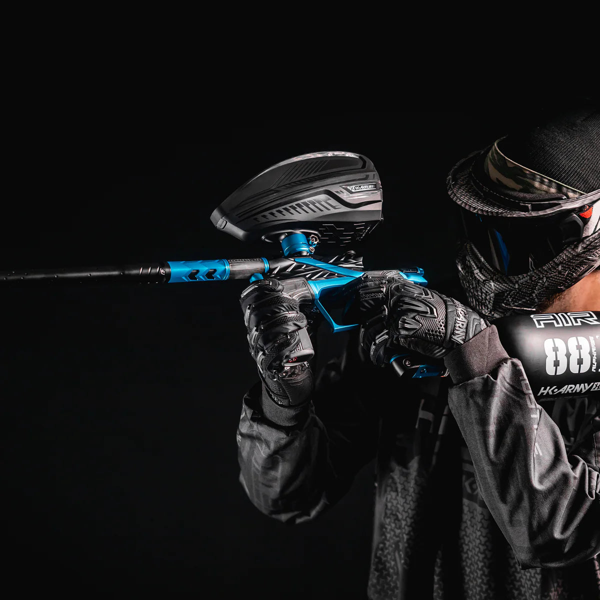HK Army Fossil - Eclipse LV2 - Tsunami (Black/Turquoise)x | Paintball Electronic Marker - Image 6