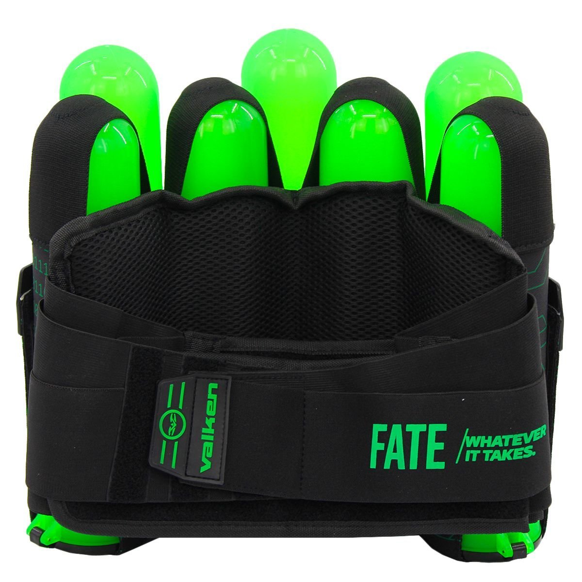 Valken Fate Gfx 4+3 Paintball Harness - Green Matrix | Paintball Pod Harness | Green Matrix - Image 2