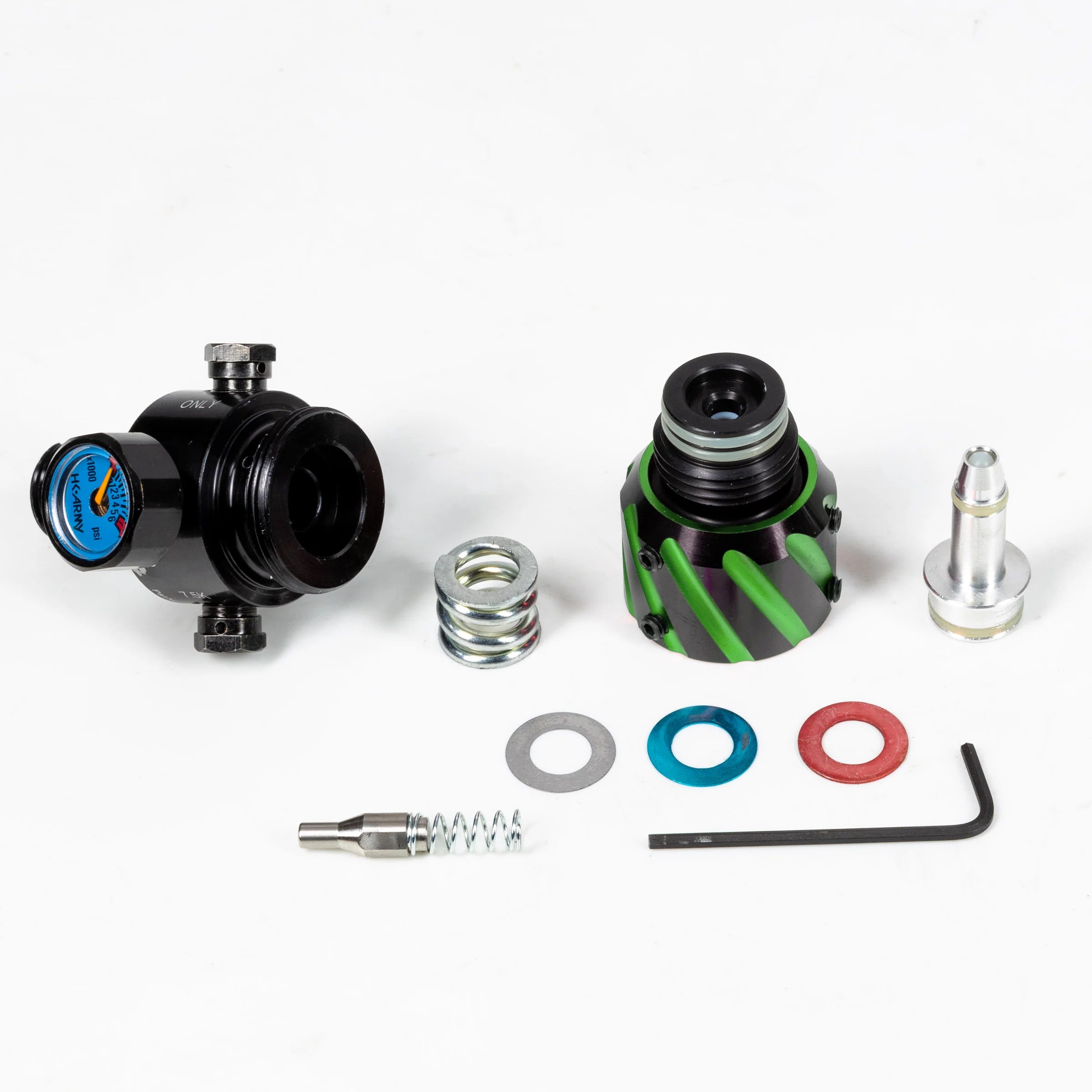 AEROLITE ELITE PRO REG - ORBIT - BLACK/GREEN | output pressure 450-650psi | HK Air Tank Regulator - Image 3