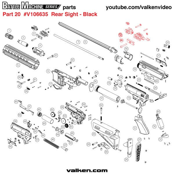 Rifle Parts - Battle Machine MOD M\L Rear Sight