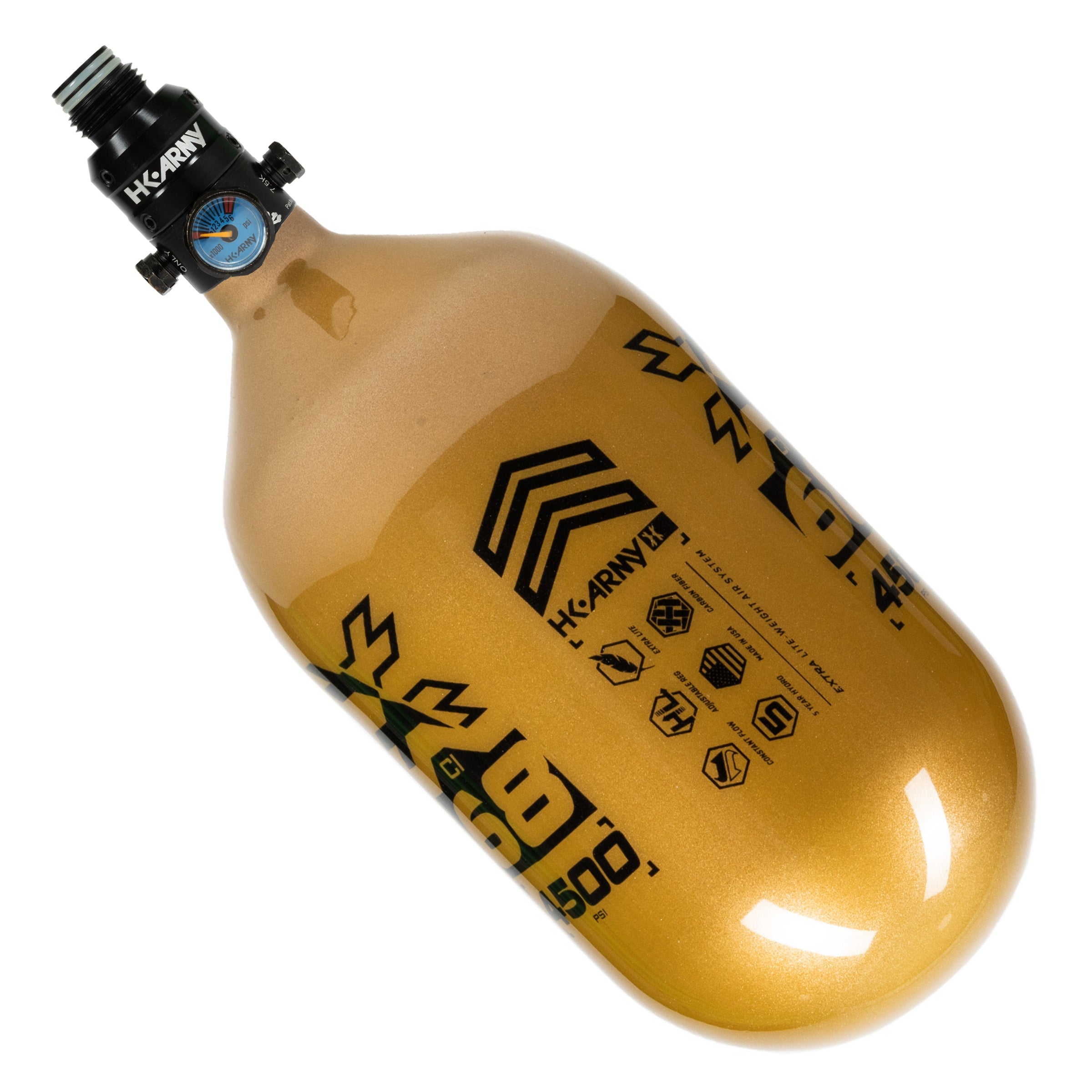 Rush - 68ci / 4500psi 'EXTRA LITE' PRO REG Air System - Gold/Black - Image 4