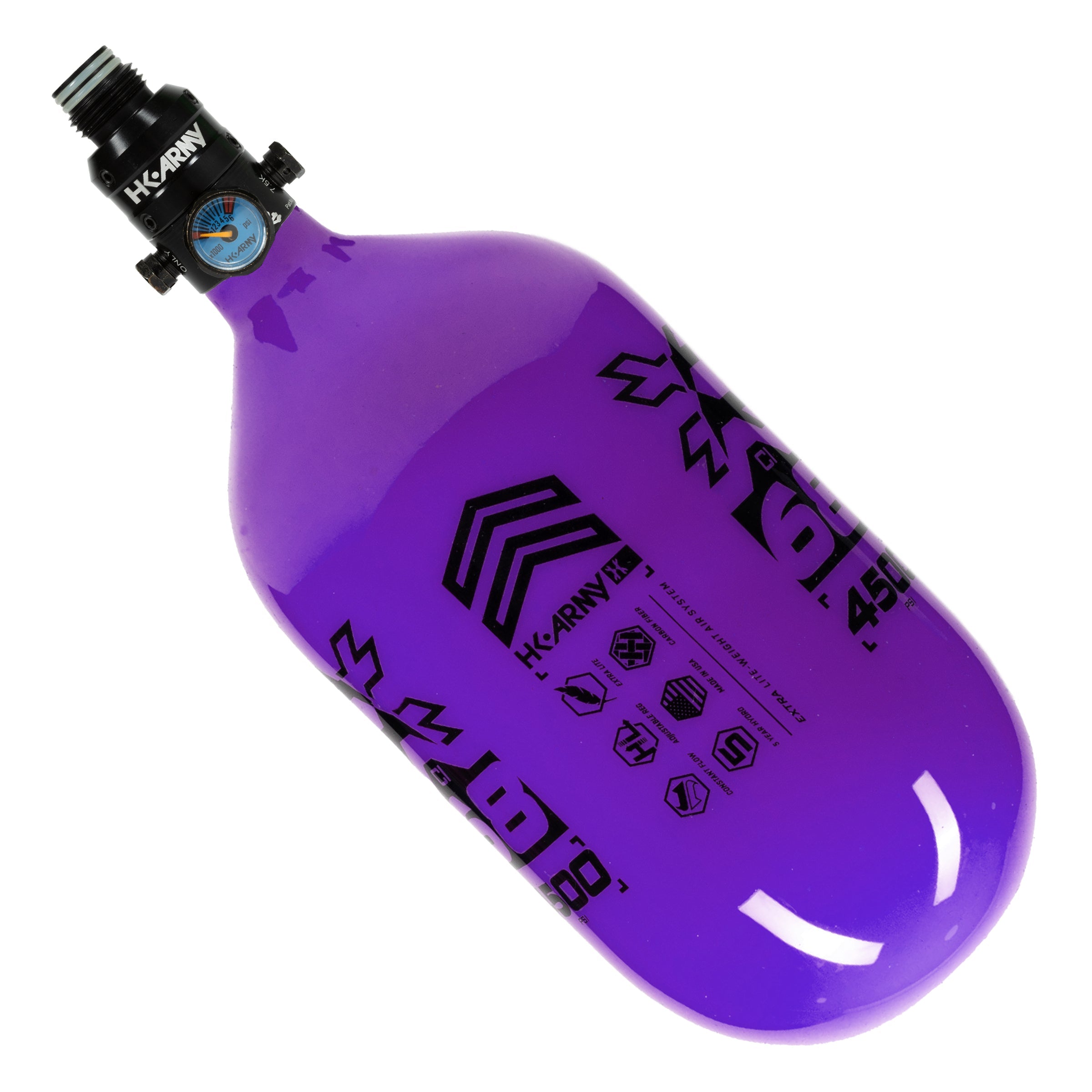 Rush - 68ci / 4500psi 'EXTRA LITE' PRO REG Air System - Purple/Black - Image 4