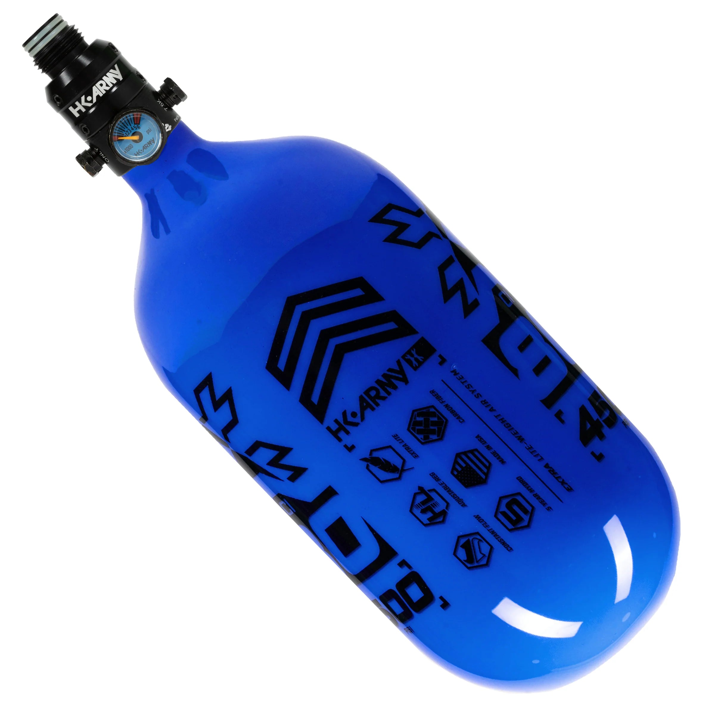 80ci / 4500Psi - Rush - Extra Lite Carbon Fiber Tank - Pro V2 Reg - Blue/Black - Image 2