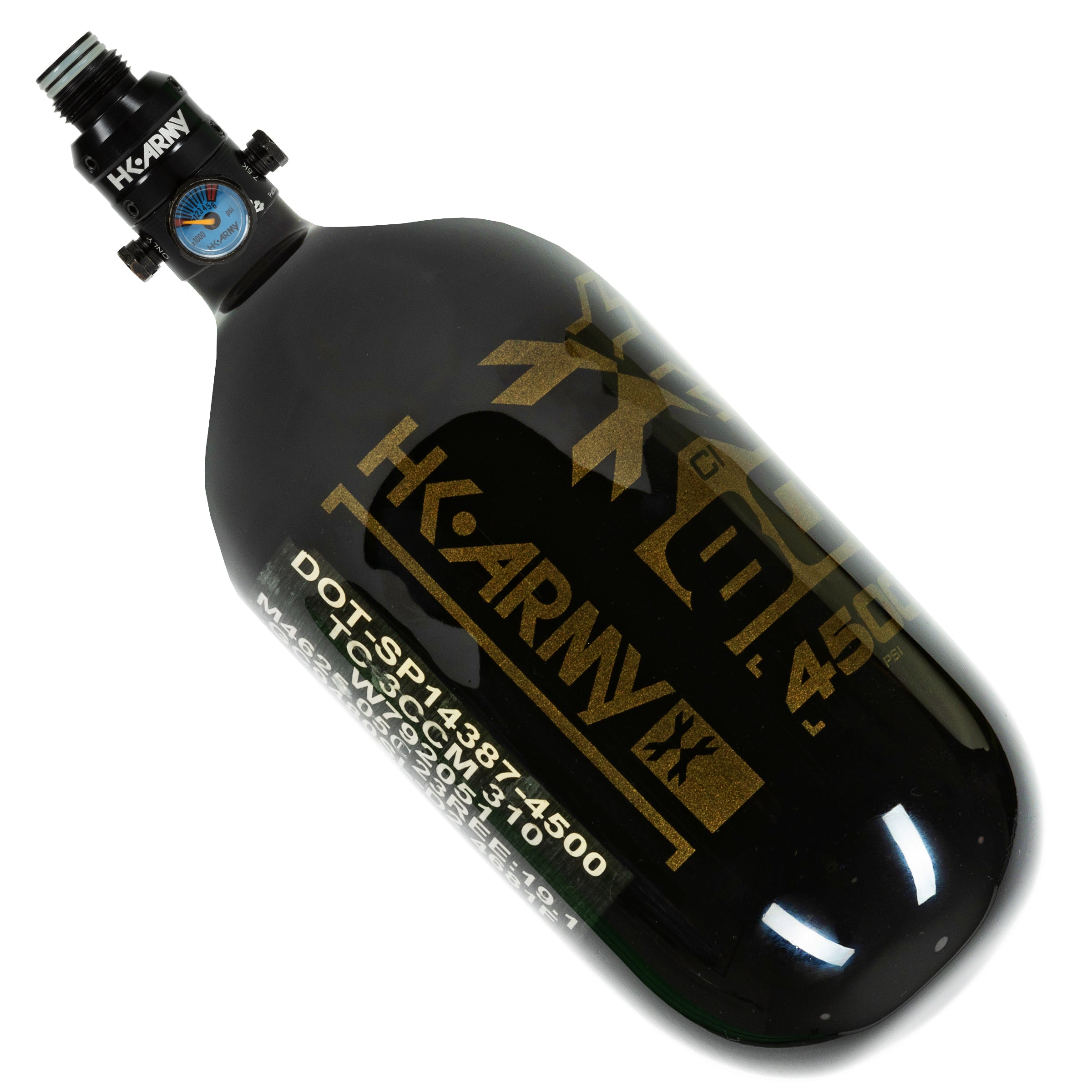 80ci / 4500Psi - Rush - Extra Lite Carbon Fiber Tank - Standard Reg - Black/Gold - Image 2