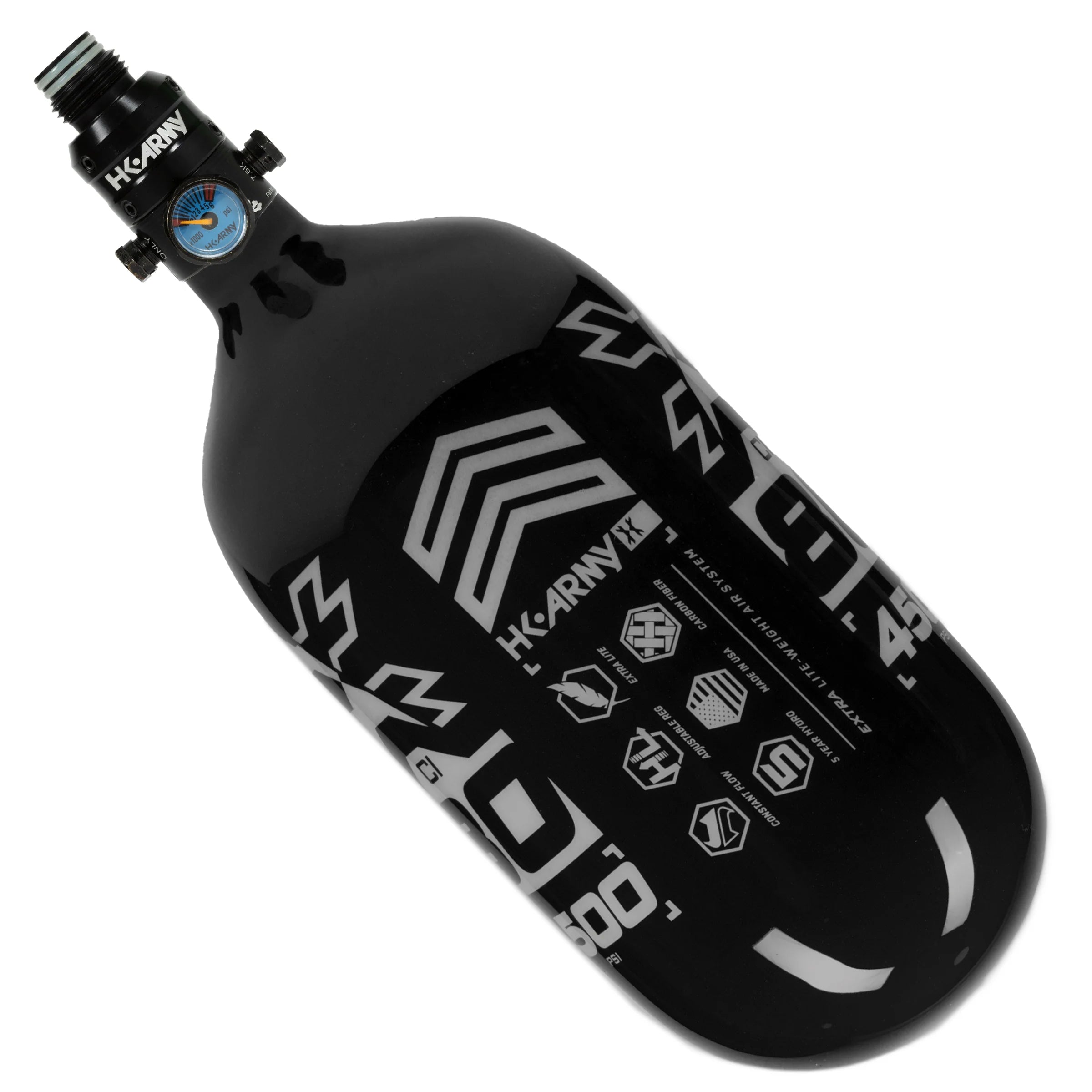 80ci / 4500Psi - Rush - Extra Lite Carbon Fiber Tank - Pro V2 Reg - Black/Grey - Image 2