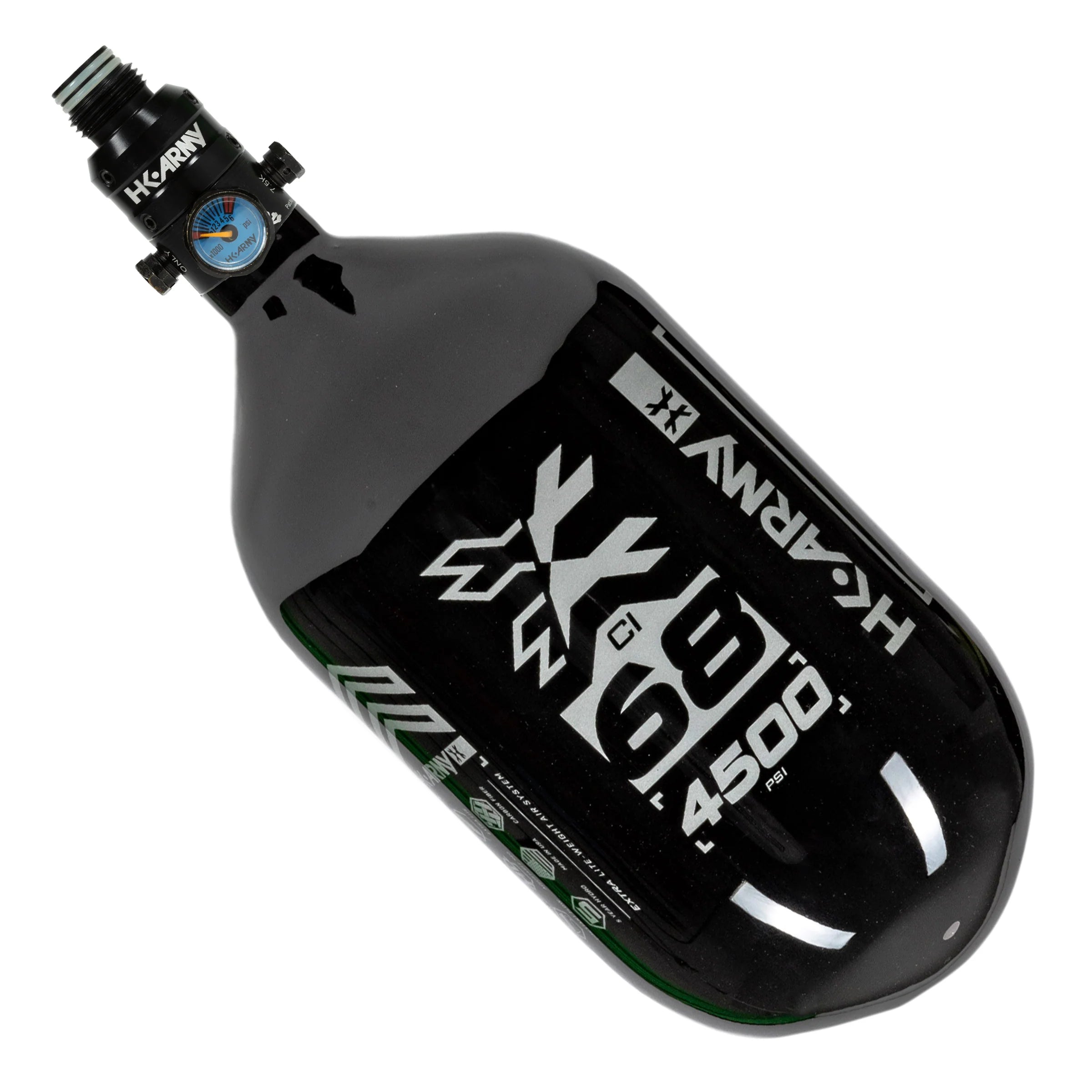 68ci / 4500Psi - Rush - Extra Lite Carbon Fiber Tank - Pro V2 Reg - Black/Grey