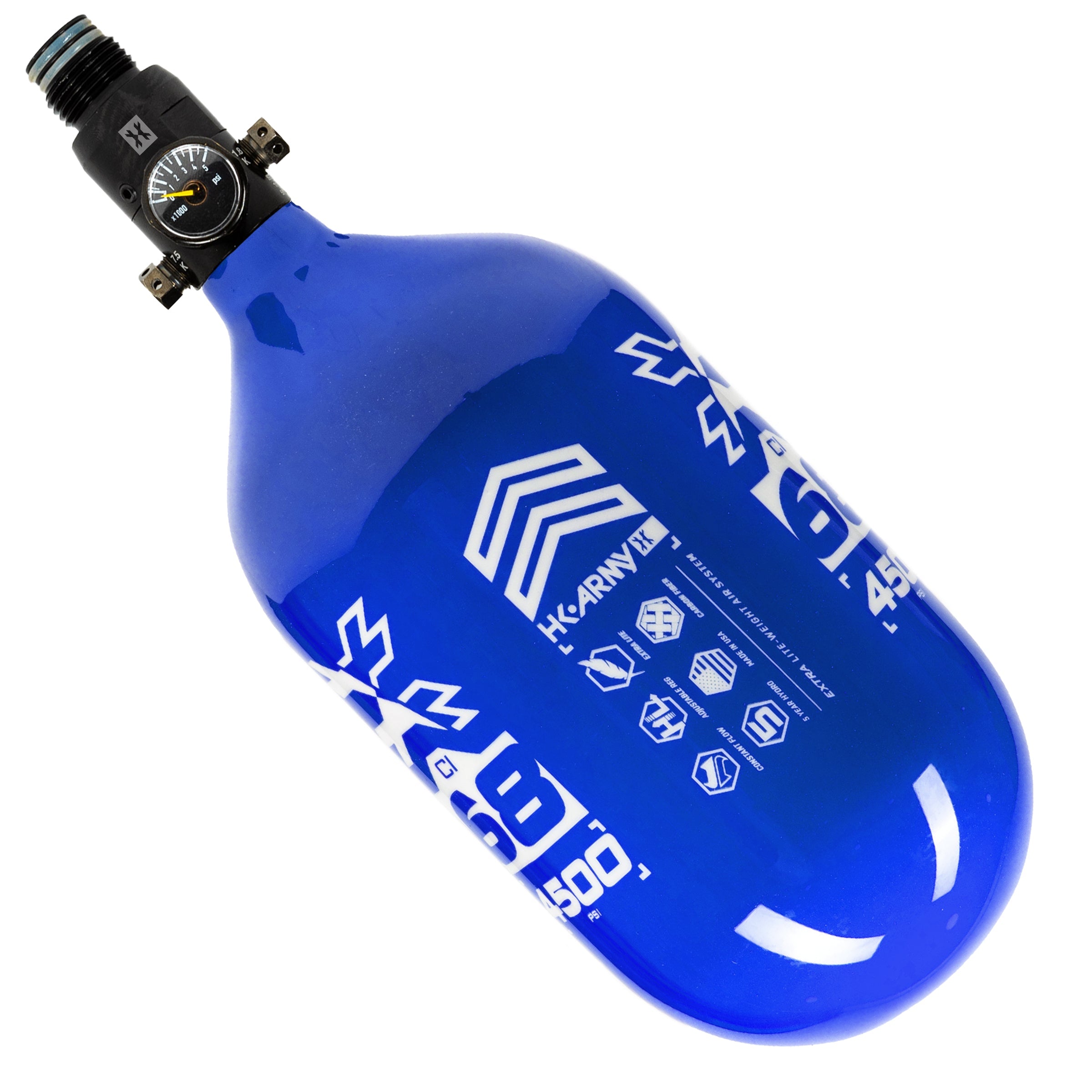 68ci / 4500Psi - Rush - Extra Lite Carbon Fiber Tank - Standard Reg - Blue/White - Image 2