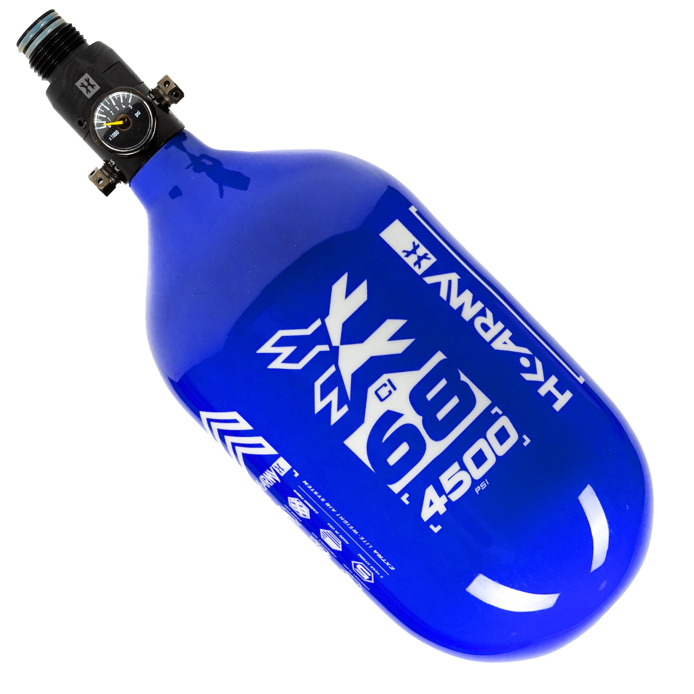 68ci / 4500Psi - Rush - Extra Lite Carbon Fiber Tank - Standard Reg - Blue/White