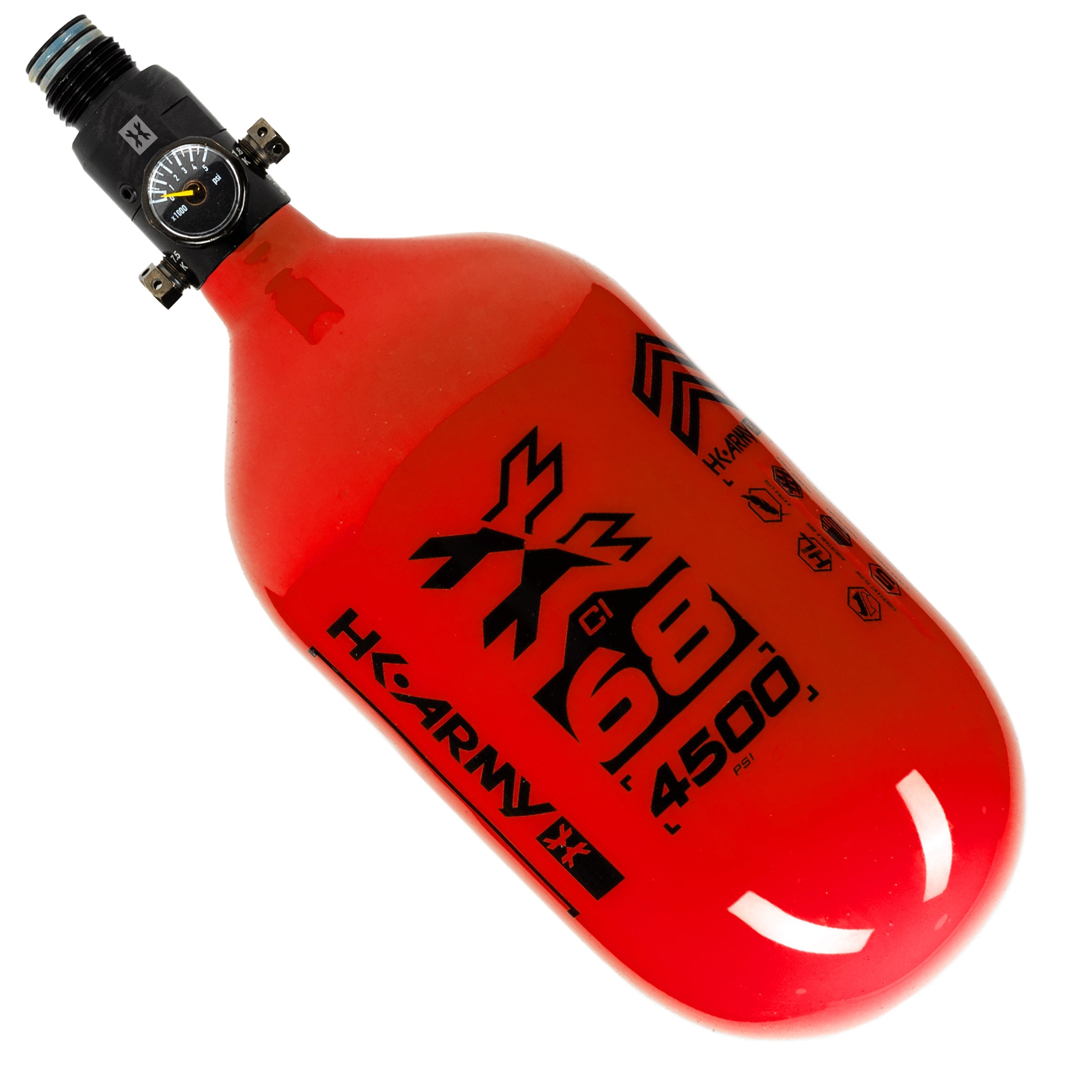 68ci / 4500Psi - Rush - Extra Lite Carbon Fiber Tank - Standard Reg - Red/Black