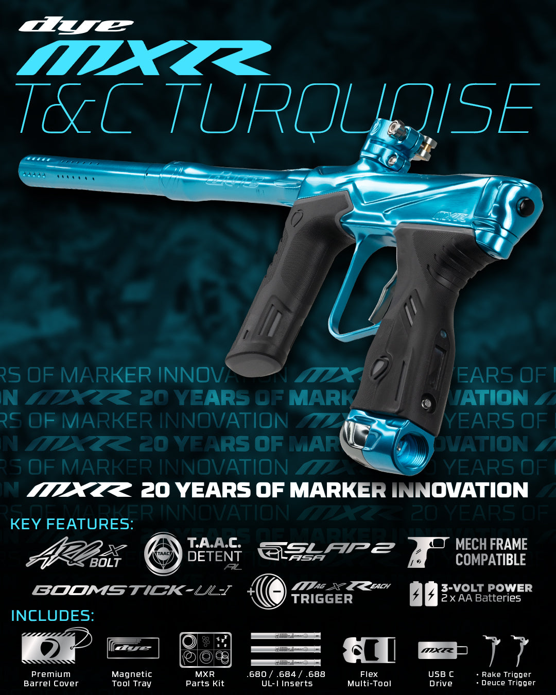 DYE MXR T&C - TURQUOISE/GREY POLISH - Image 2