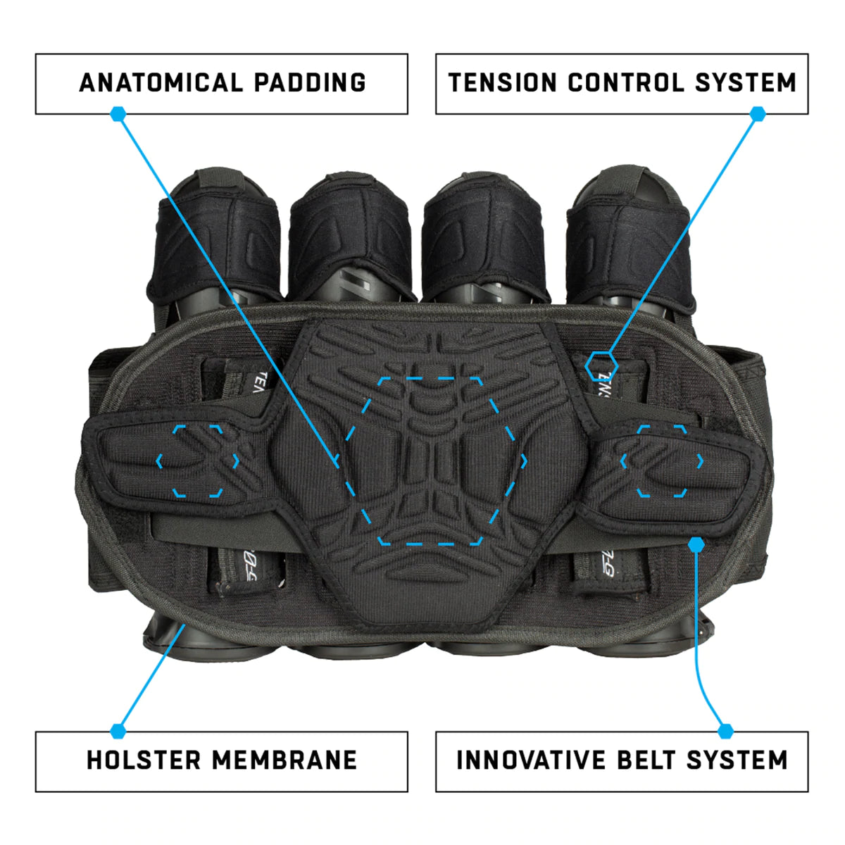 Zero G 2.0 Harness - Black/Blue - 4+3+4 - Image 3