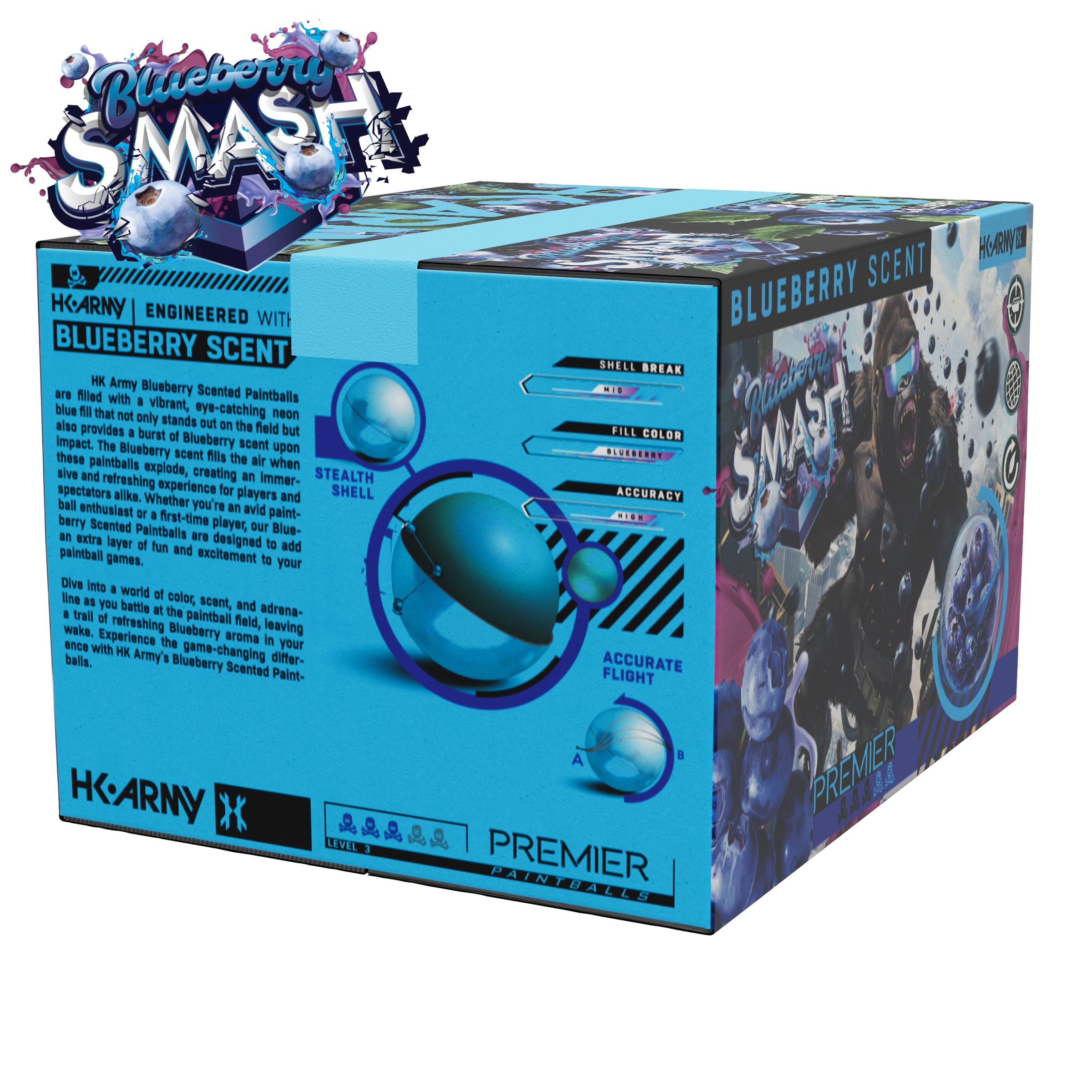 HK Army Blueberry Smash Scented Paintballs - Premier Blue Fill - Image 2