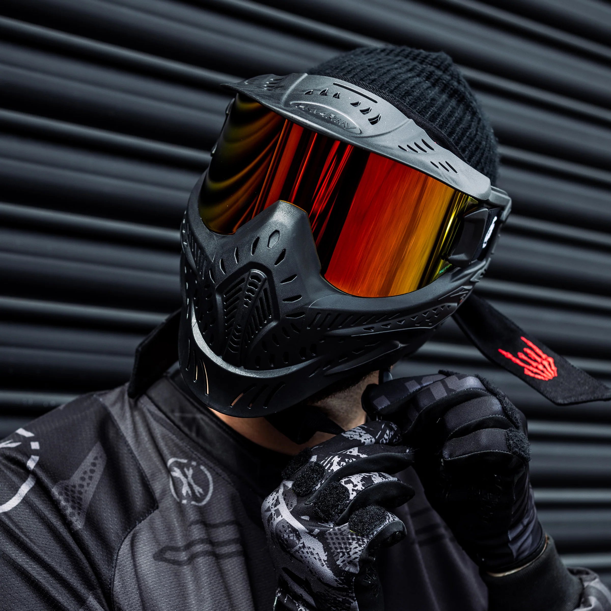 HSTL Goggle | Color: Black W/ Fire Thermal Lens | Paintball & Airsoft Goggle - Image 7