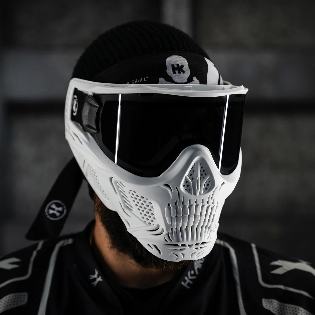 HSTL Skull Goggle "Ghost" - White w/ Smoke Lens - Image 3