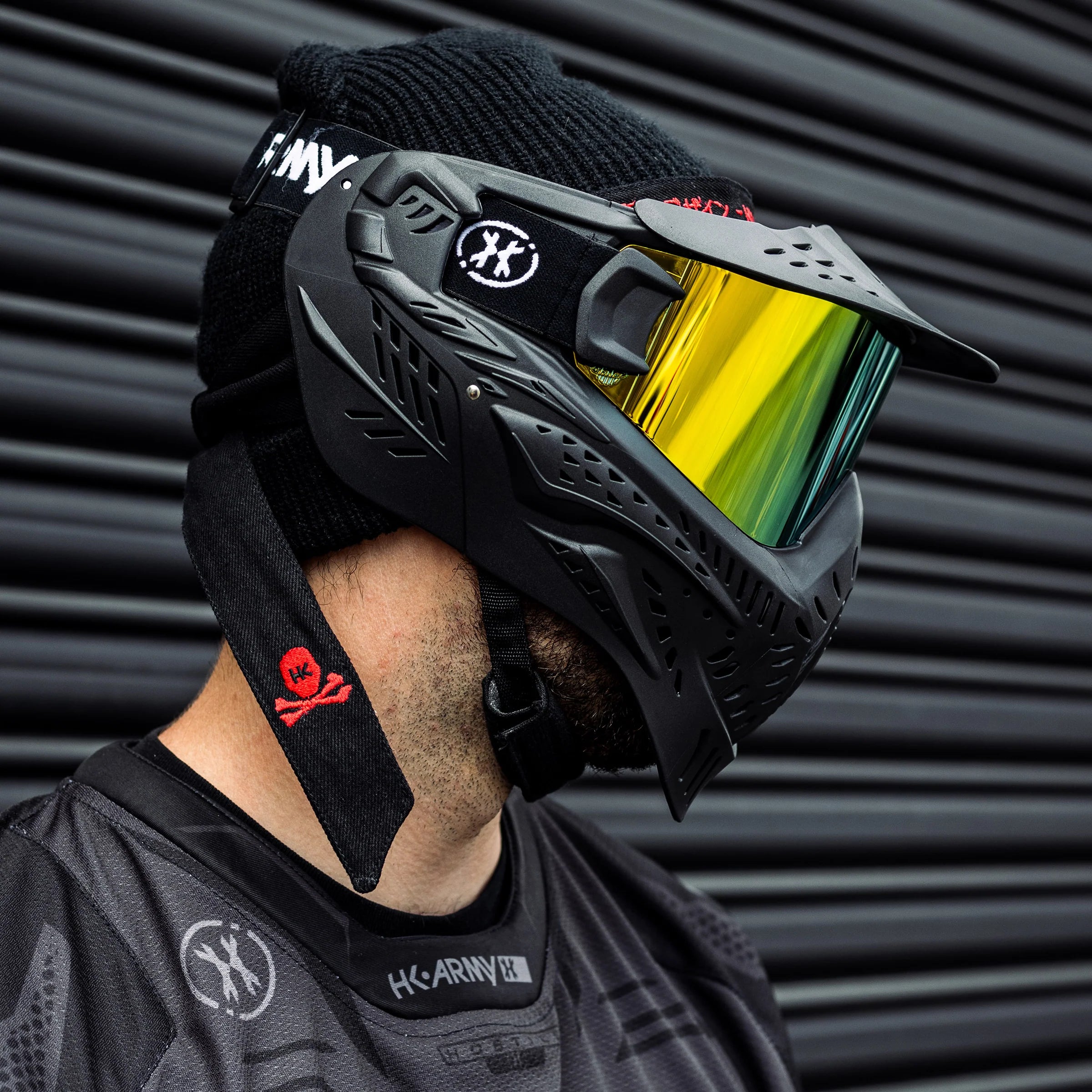 HSTL Goggle | Color: Black W/ Gold Thermal Lens | Paintball & Airsoft Goggle - Image 2