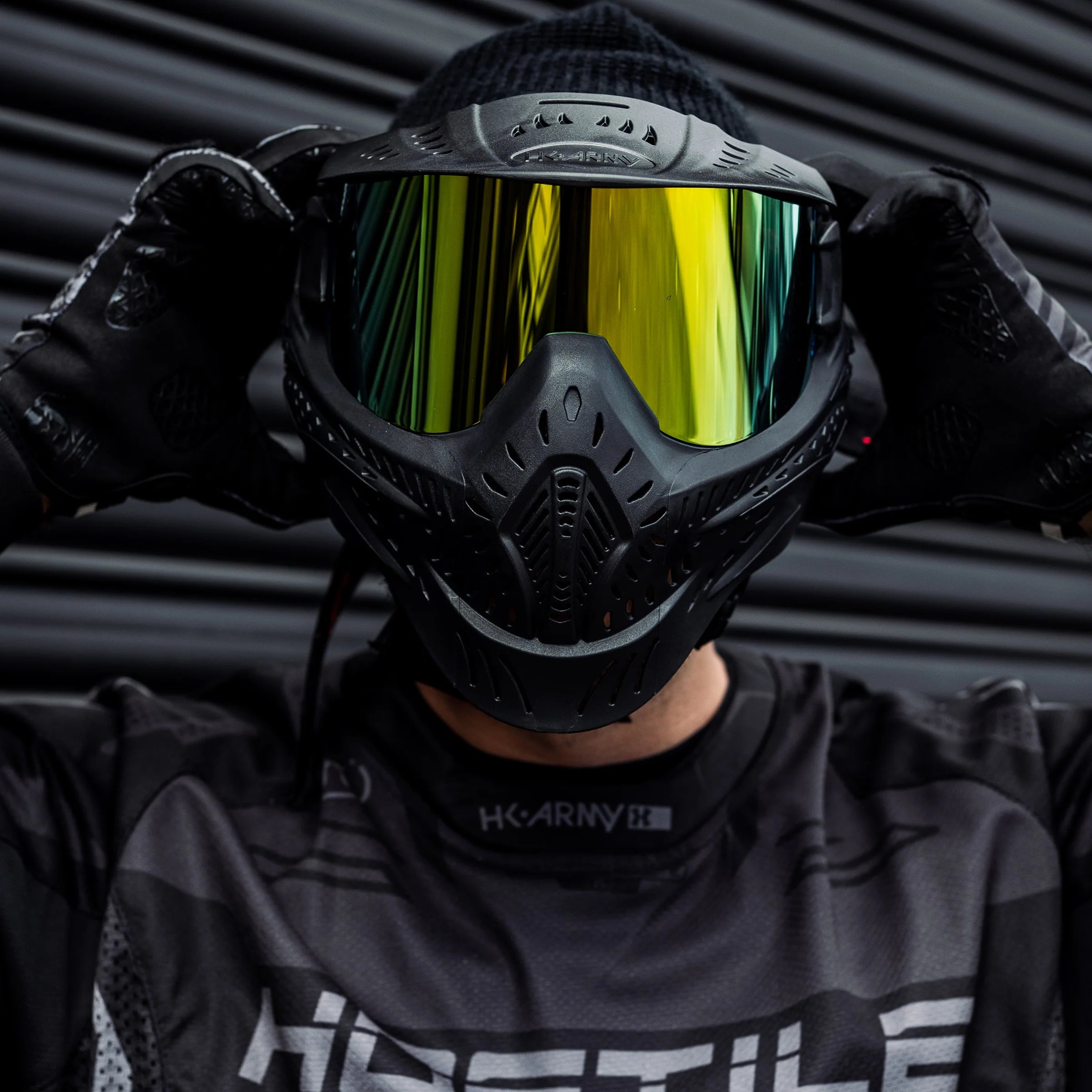 HSTL Goggle | Color: Black W/ Gold Thermal Lens | Paintball & Airsoft Goggle - Image 5